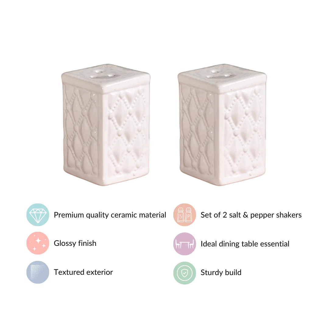 White Chic Ceramic Salt And Pepper Shaker Set - Image 6
