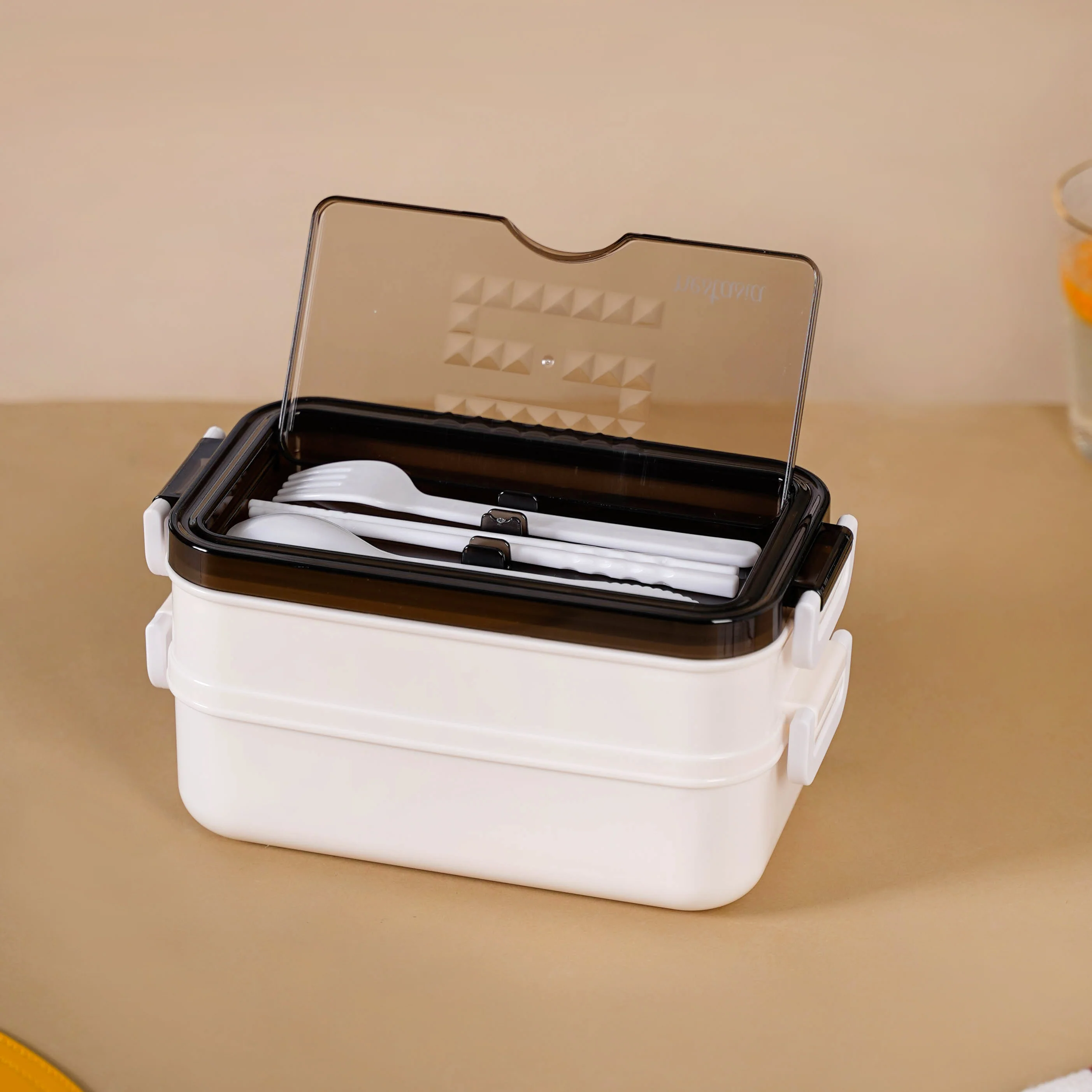 White Double Decker Bento Tiffin Box 1050ml - Image 10