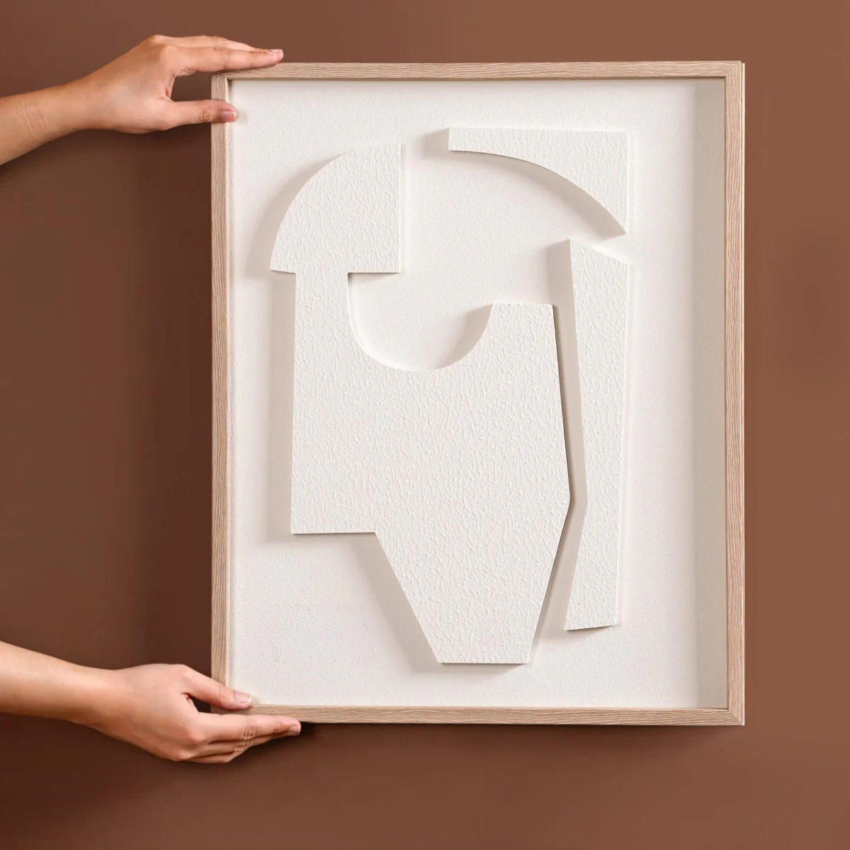White Embossed 3D Wall Artwork 20x16 Inch - Image 2