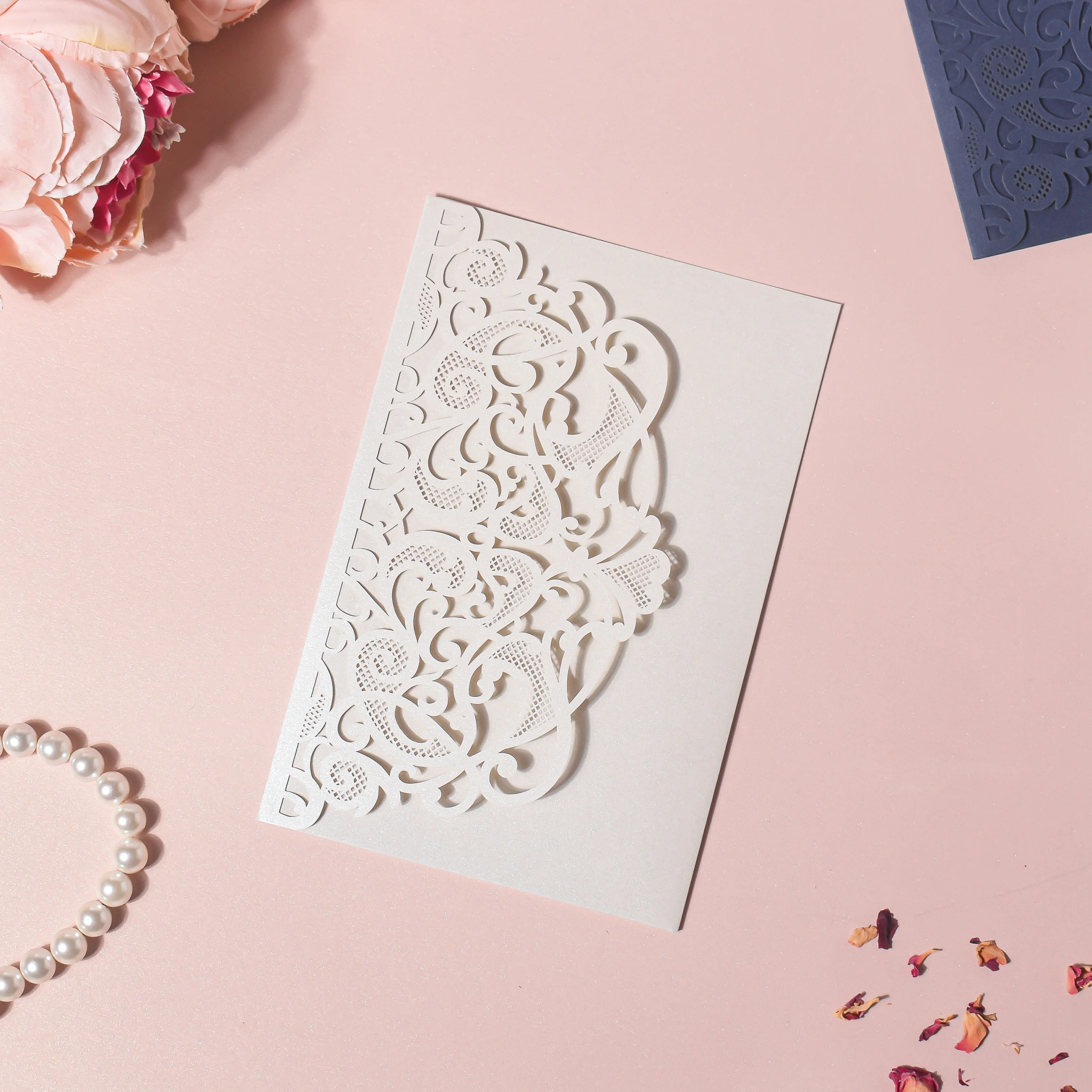White Filigree Paper Envelope Set Of 10 - Image 4