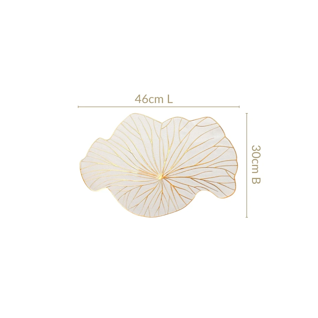 White Gold Lotus Leaf Dinner Table Mat Set Of 6 - Image 3