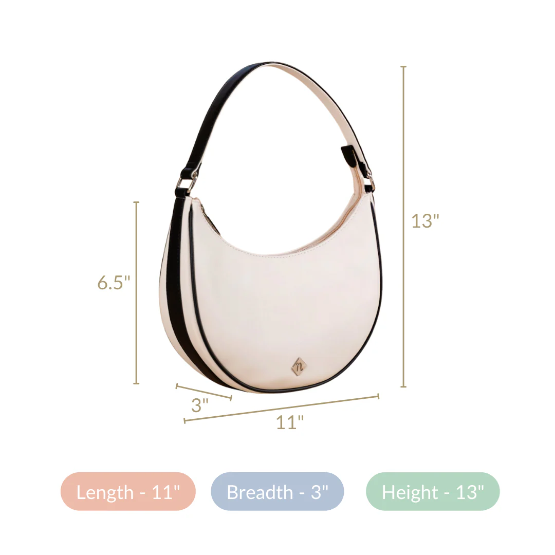 White Half Moon Shoulder Bag - Image 6