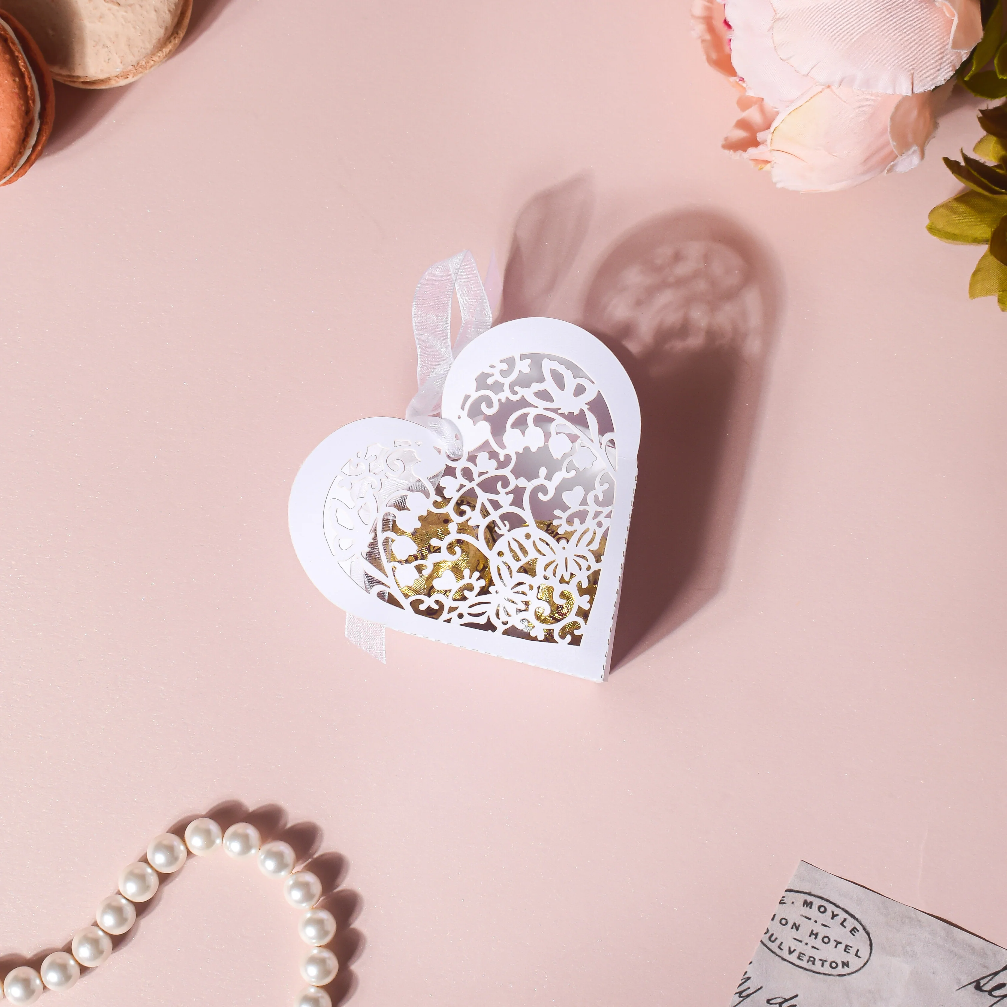 White Heart Paper Gift Box Set of 20 - Image 2