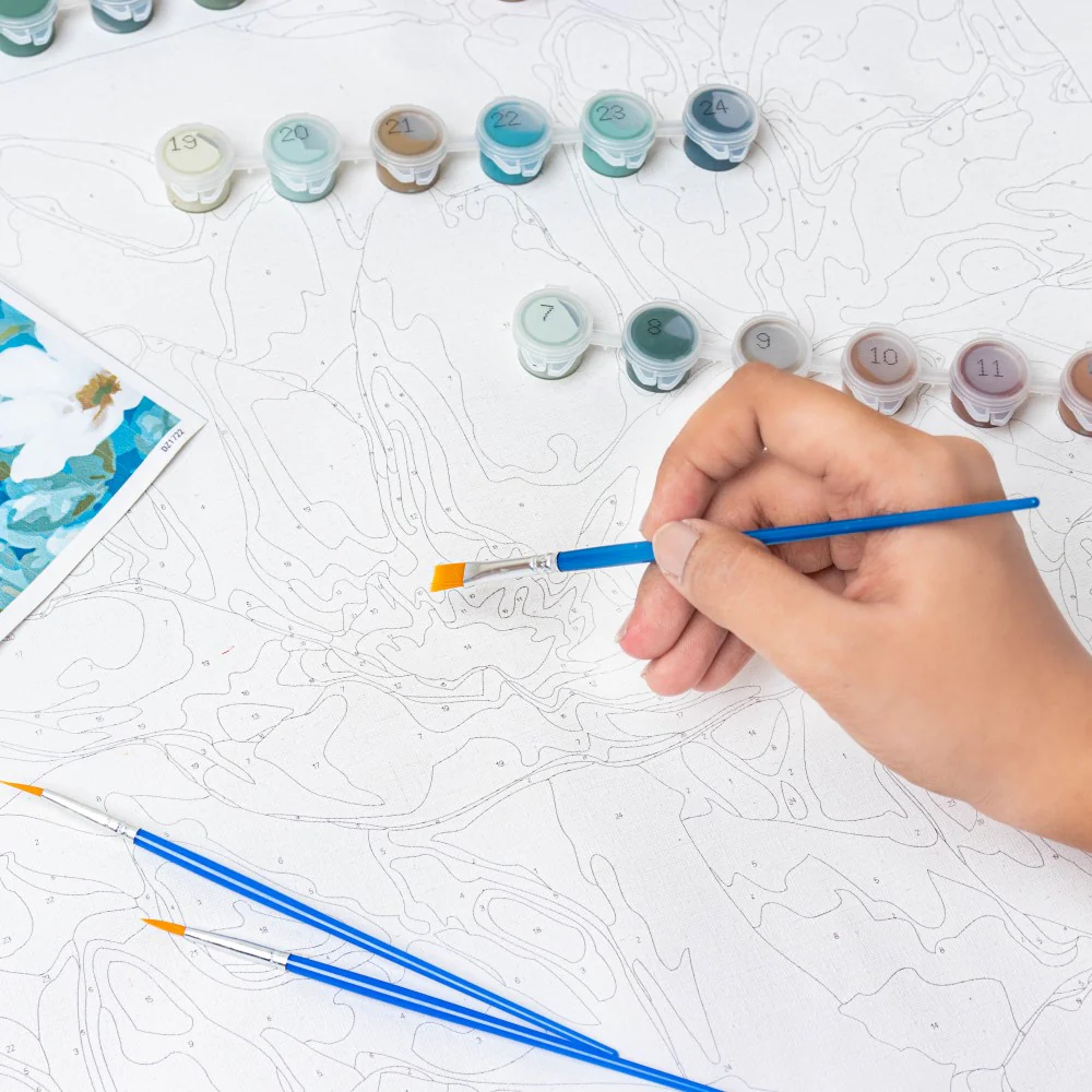 White Lilies DIY Paint By Numbers Kit - Image 4