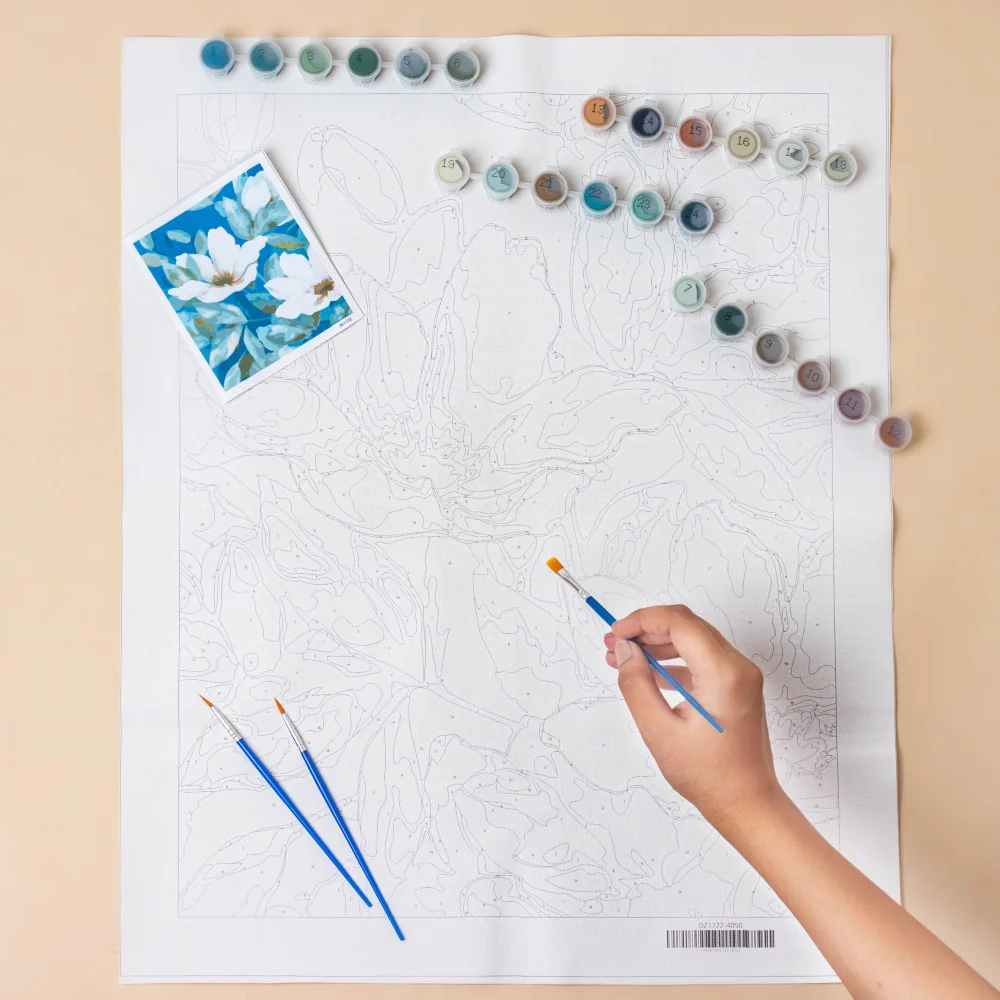 White Lilies DIY Paint By Numbers Kit - Image 8