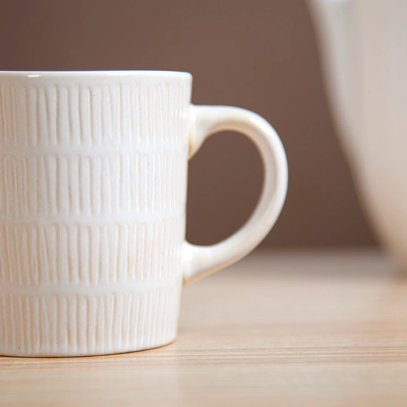 White Ribbed Coffee Mug Set Of 6 220ml - Image 6