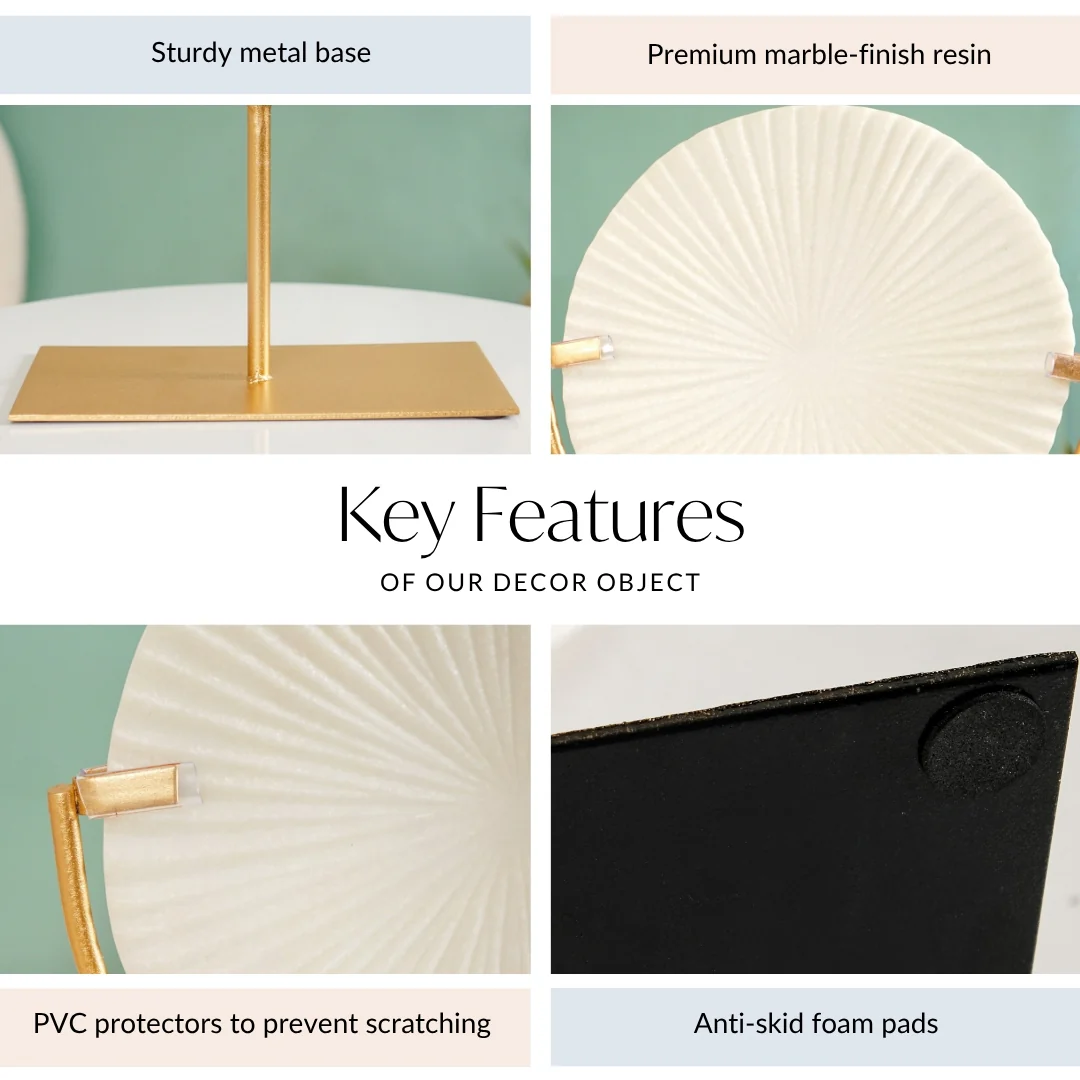 White Ribbed Disc Home Decor - Image 5