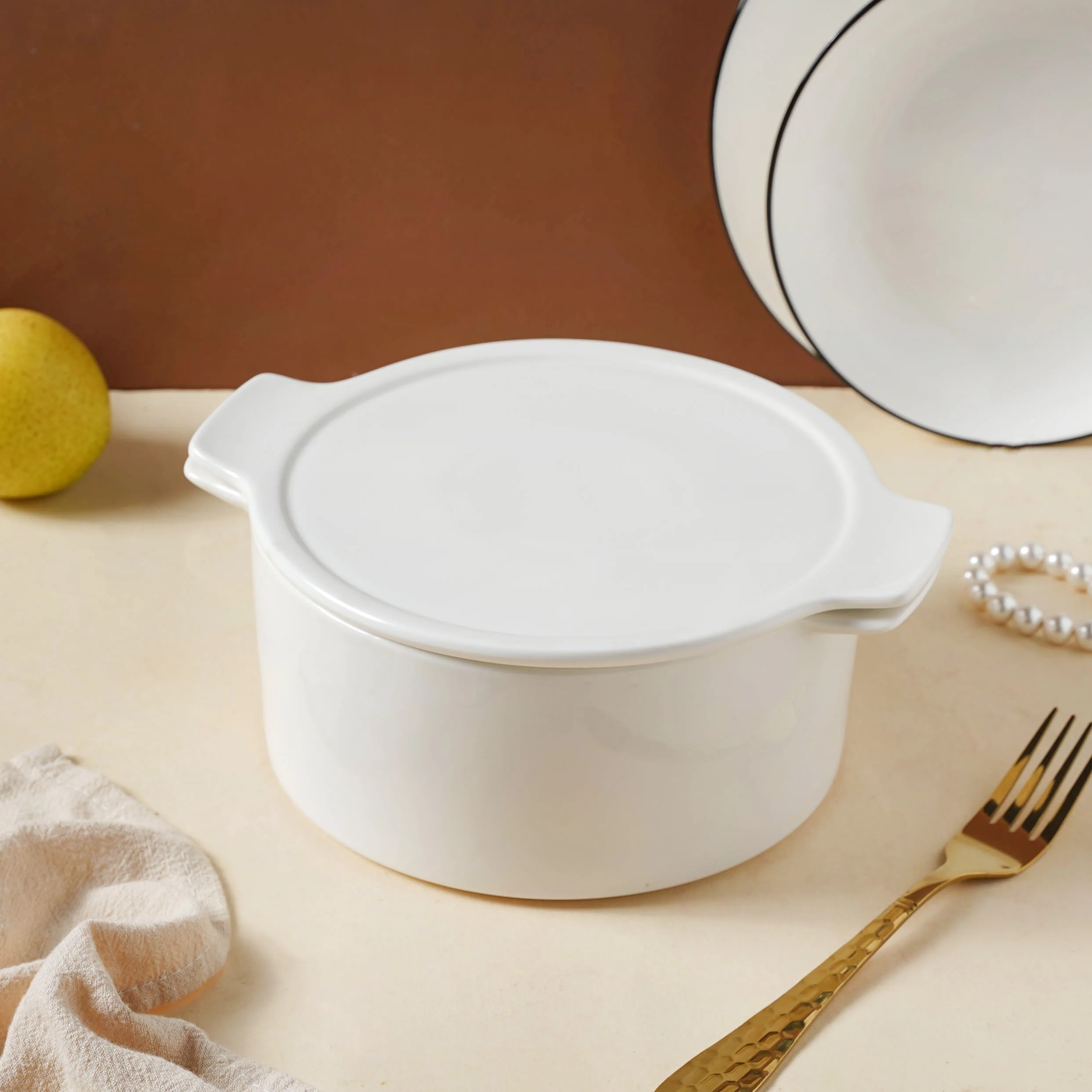 White Serving Pot - Image 4
