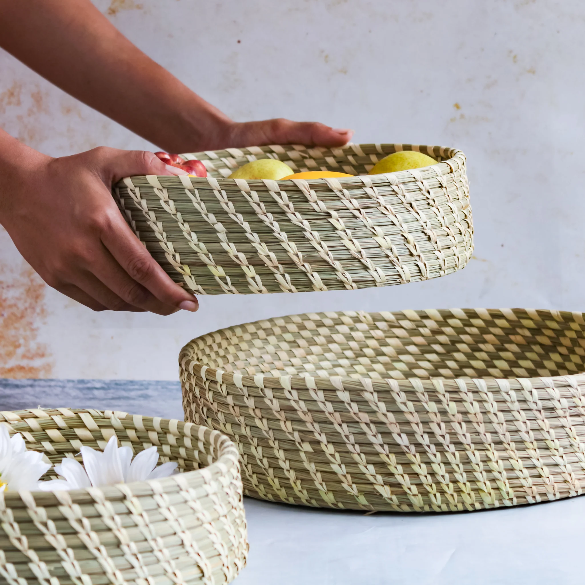 Wicker Storage Basket Set of 3 - Image 7