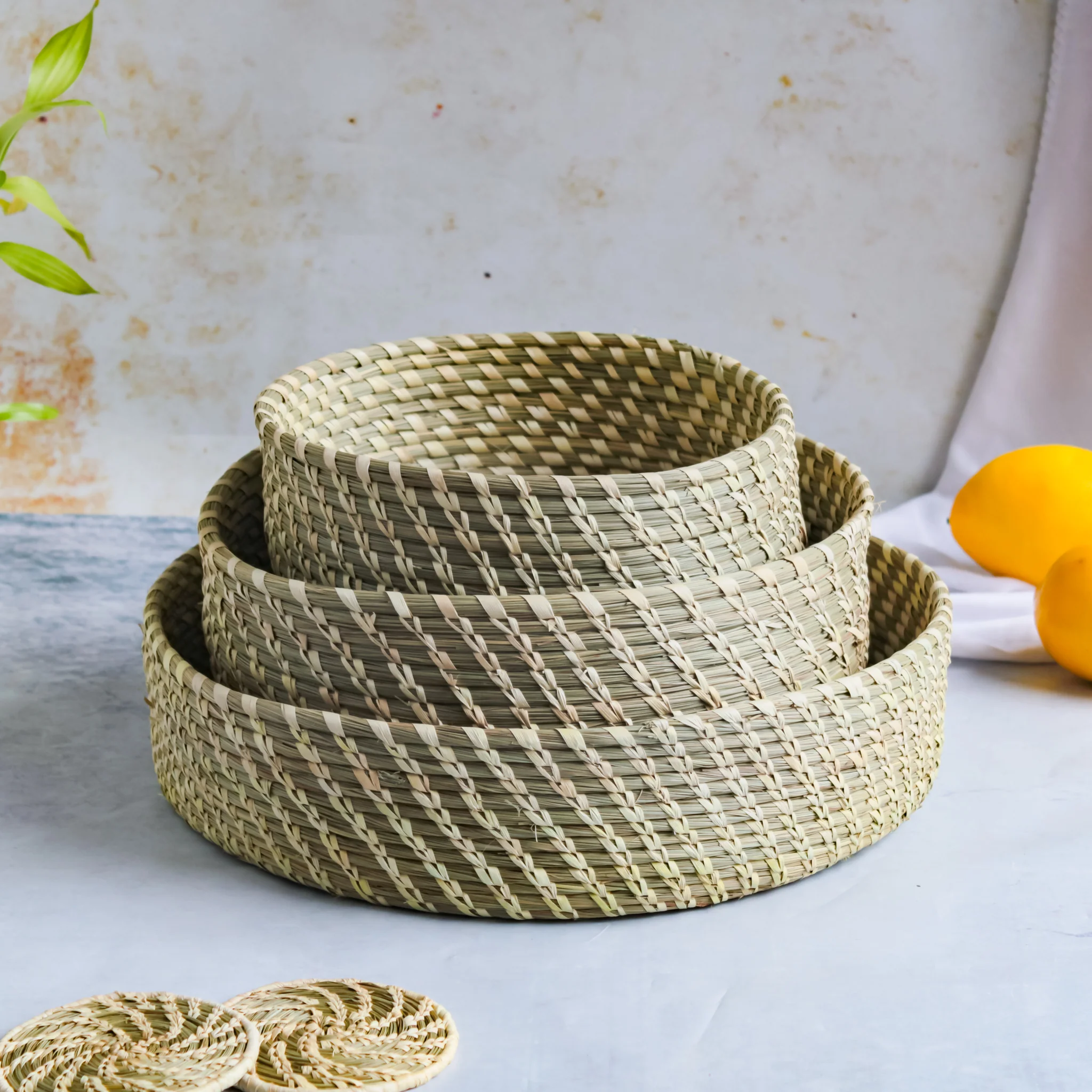 Wicker Storage Basket Set of 3 - Image 9