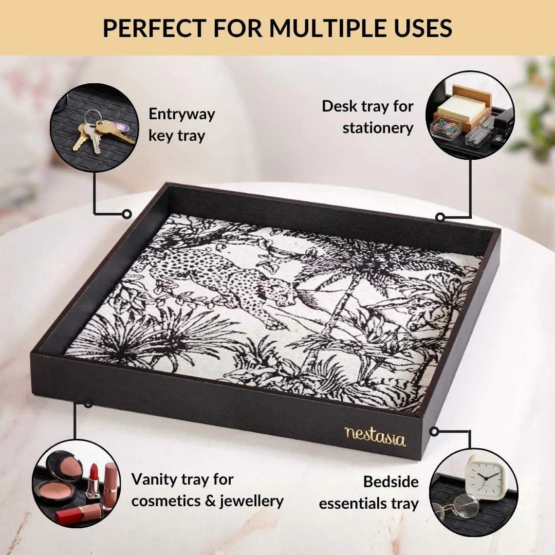 Wildlife Print Desk Organizer Tray Square - Image 4
