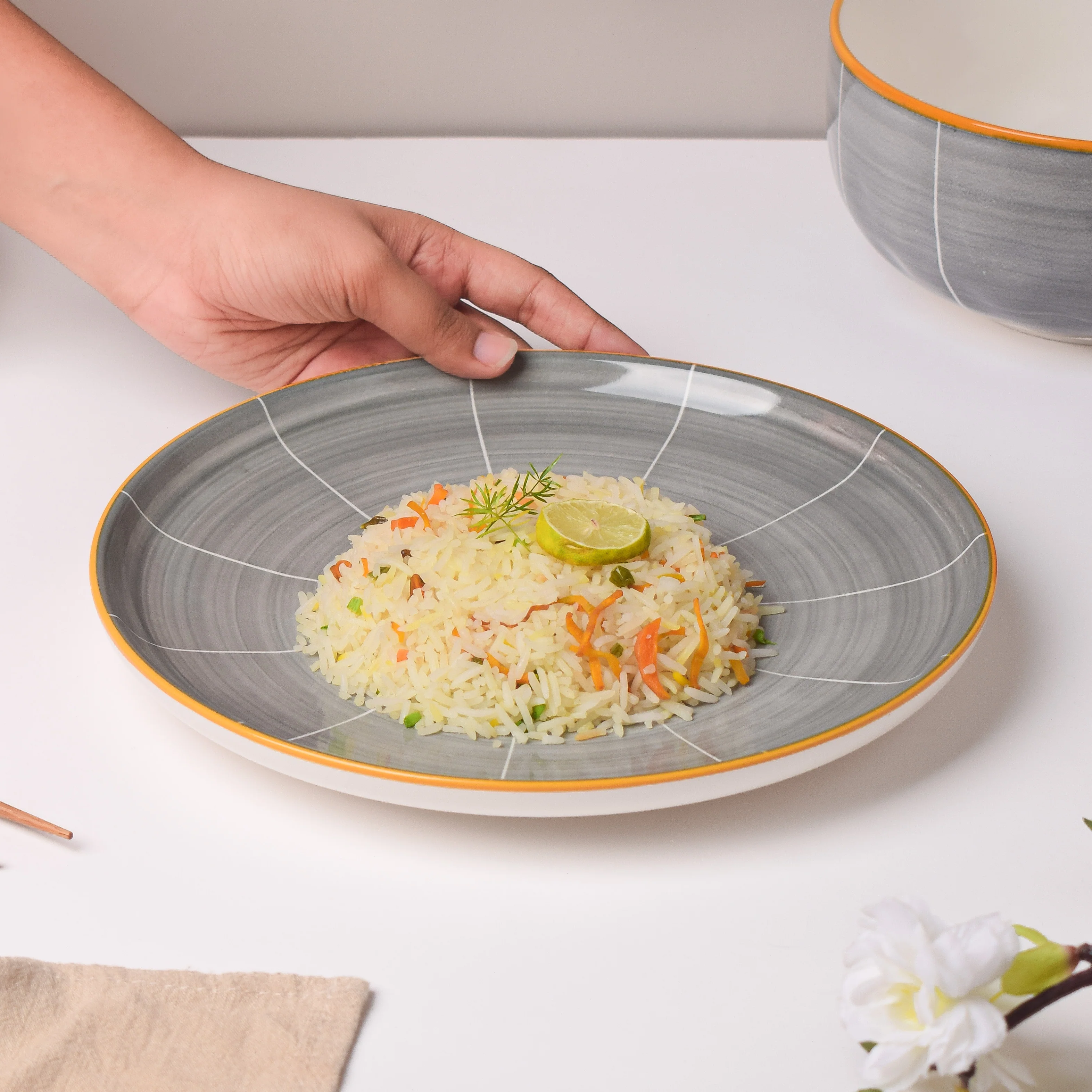 Willow Dark Grey Dinner Plate 10 inch - Image 2