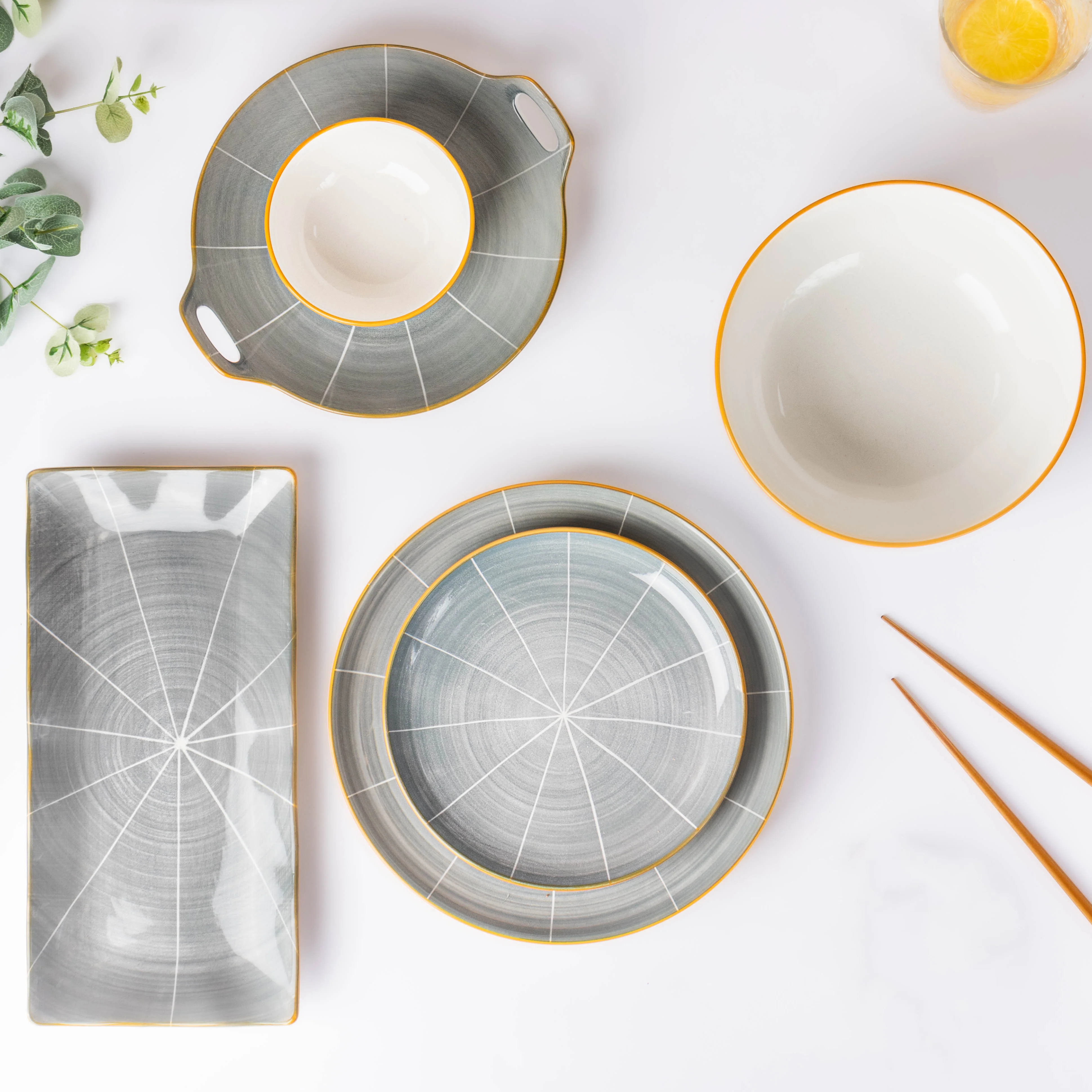 Willow Dark Grey 22 Piece Dinner Set For 6 - Image 3