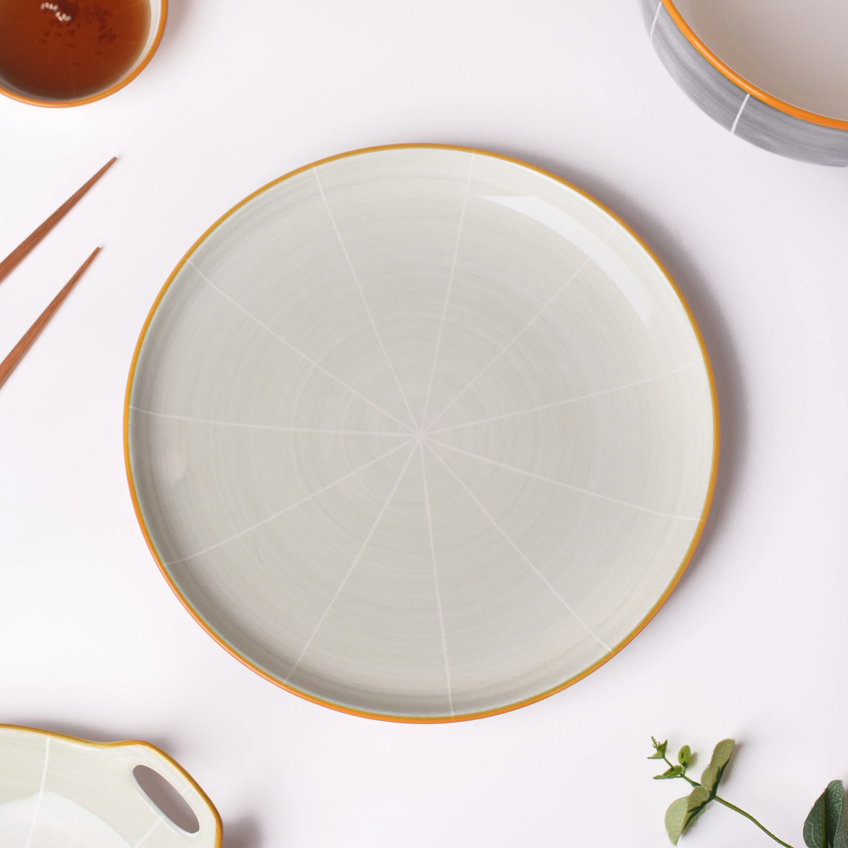 Willow Light Grey Ceramic Dinner Plate 10 inch - Image 4