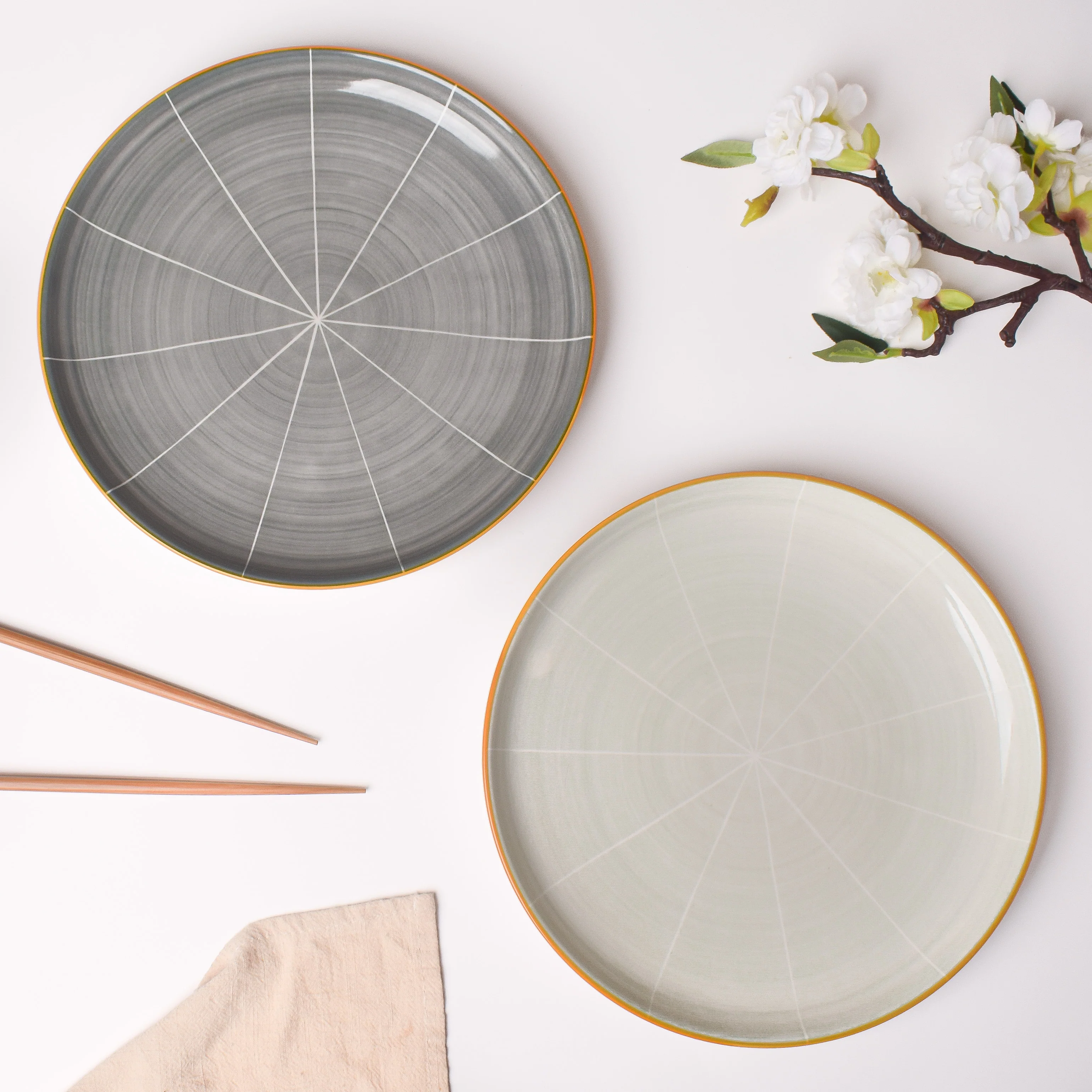 Willow Light Grey Ceramic Dinner Plate 10 inch - Image 5