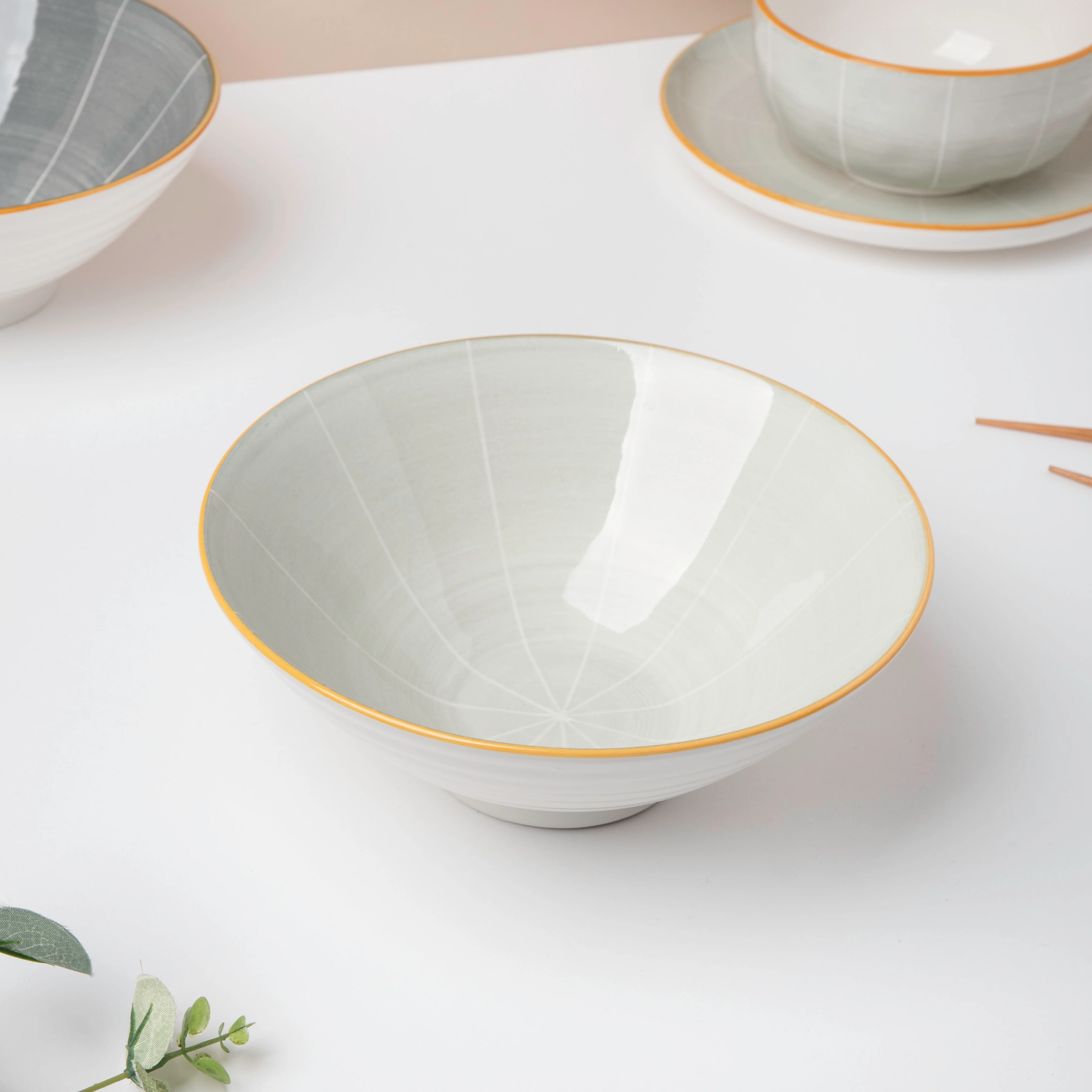 Willow Light Grey 22 Piece Pasta Set For 6 - Image 9