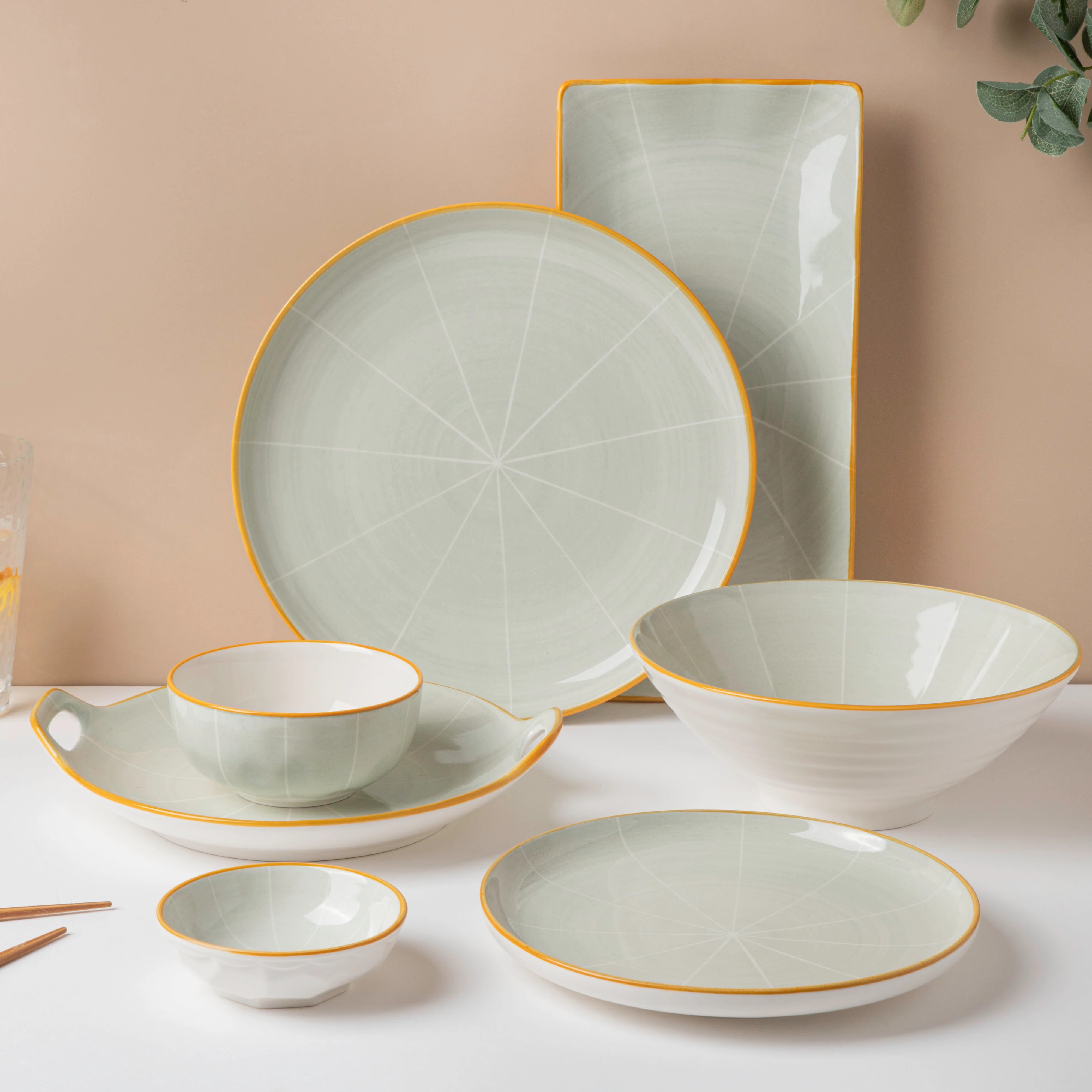 Willow Light Grey 28 Piece Dinner Set For 6 - Image 2