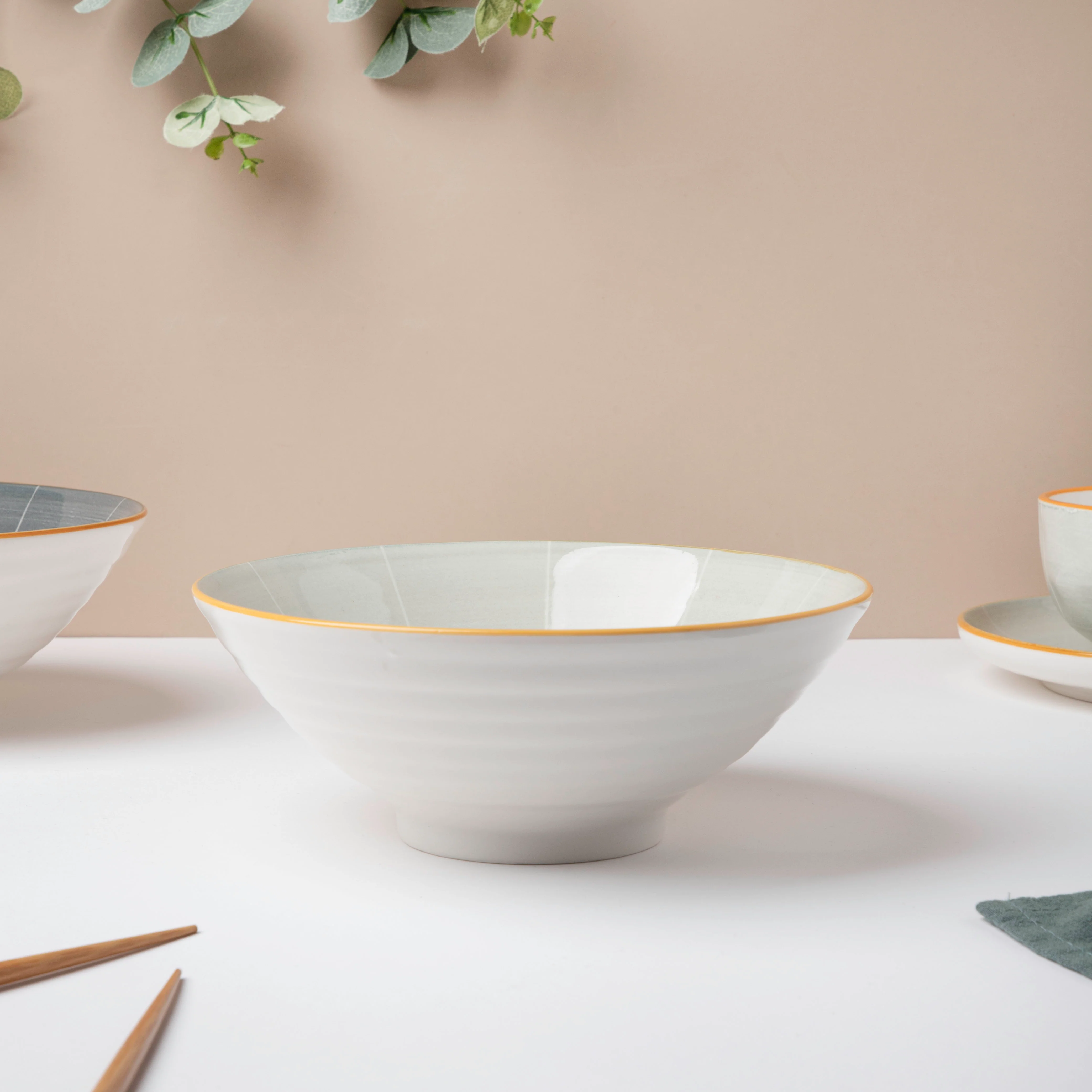 Willow Light Grey 8 inch Ramen Bowl 800 ml - Image 2