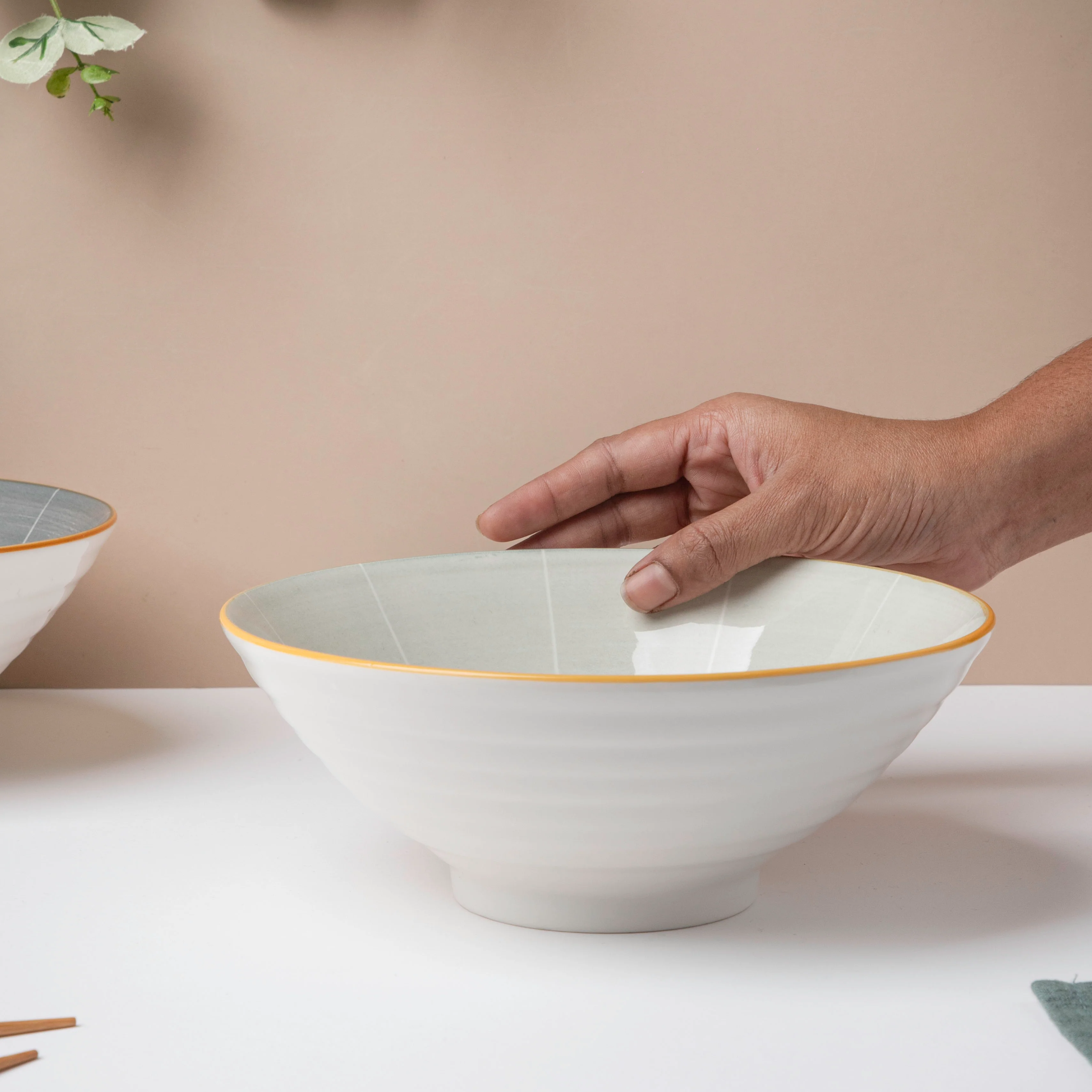 Willow Light Grey 8 inch Ramen Bowl 800 ml - Image 3