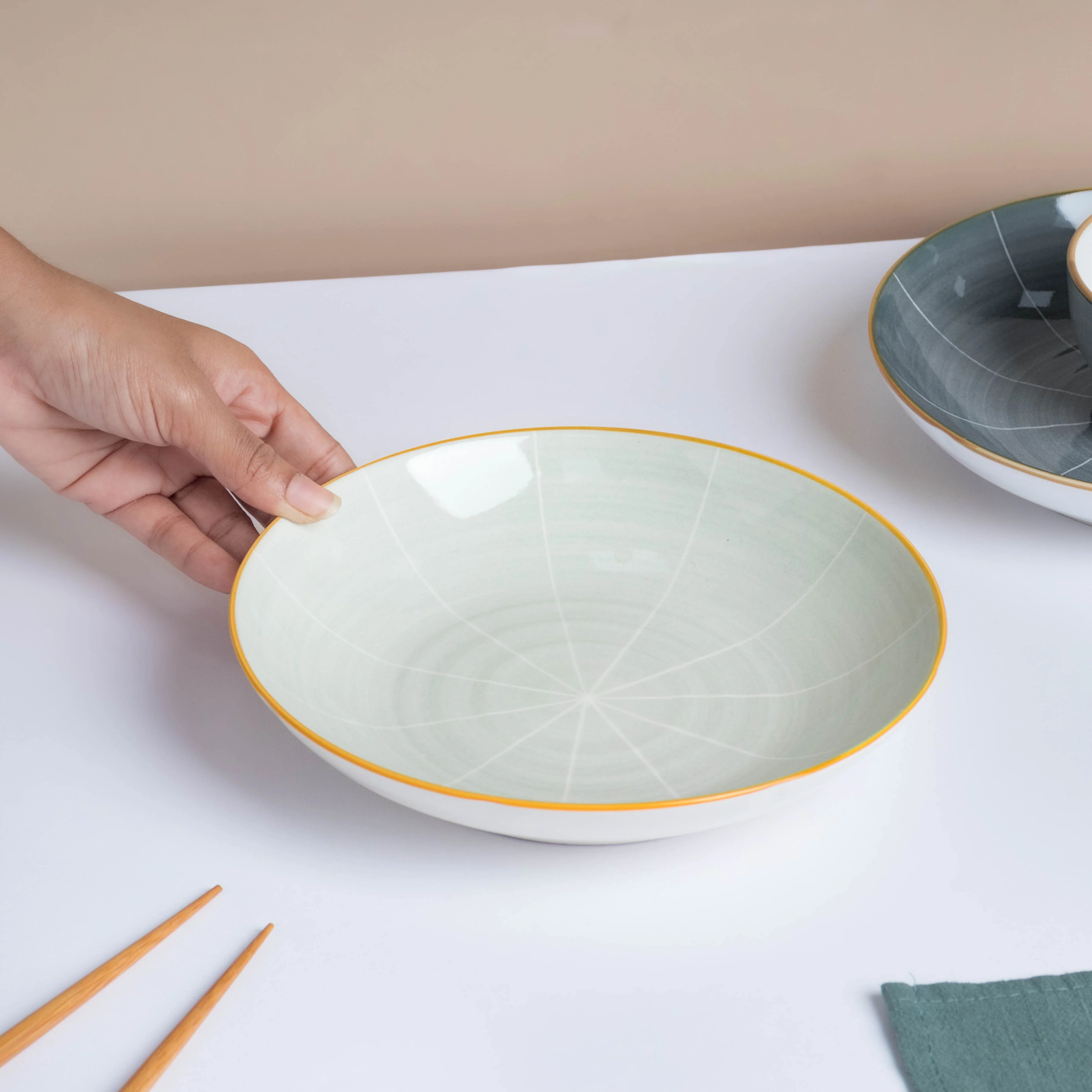 Willow Light Grey Snack Plate 8 inch - Image 2