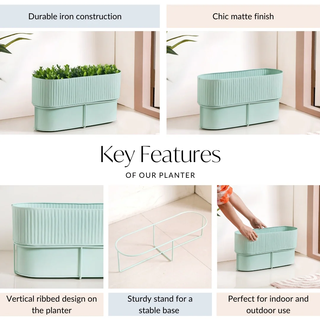 Window Box Planter With Stand Mint - Image 4