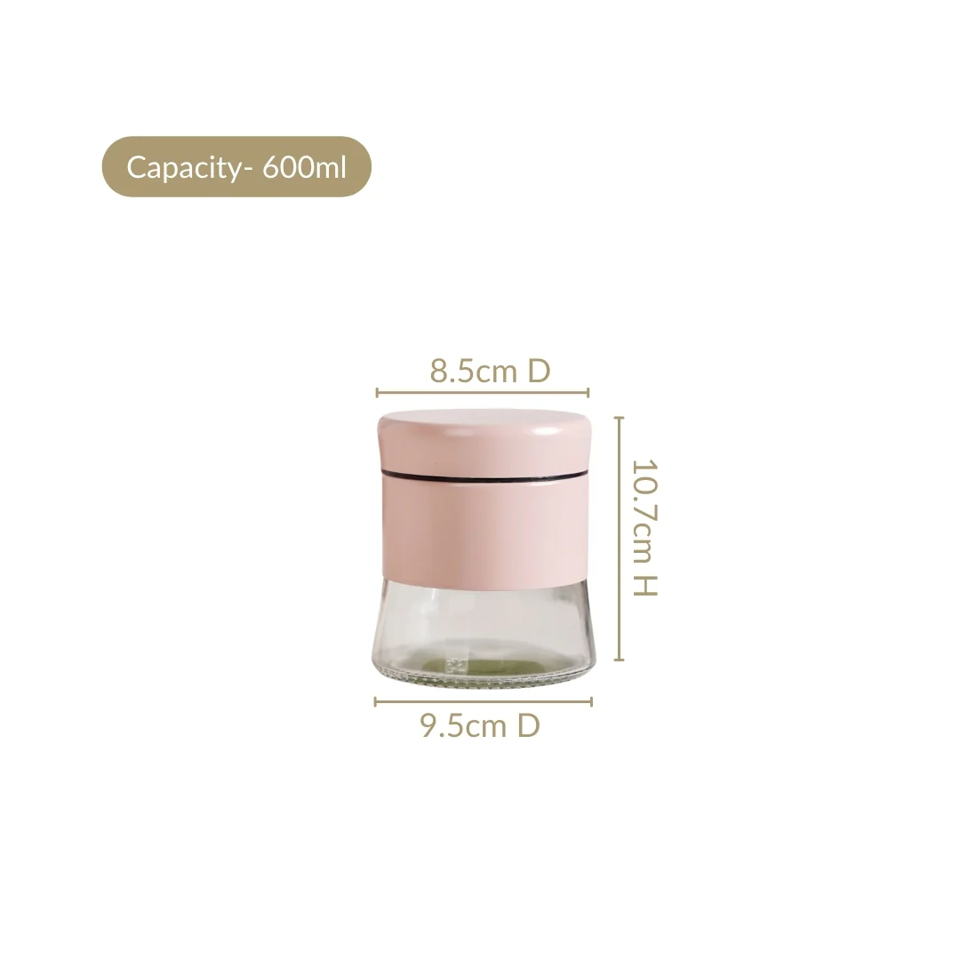 Winnie Set Of 4 Glass Storage Jar With Metal Cover 600ml - Image 4