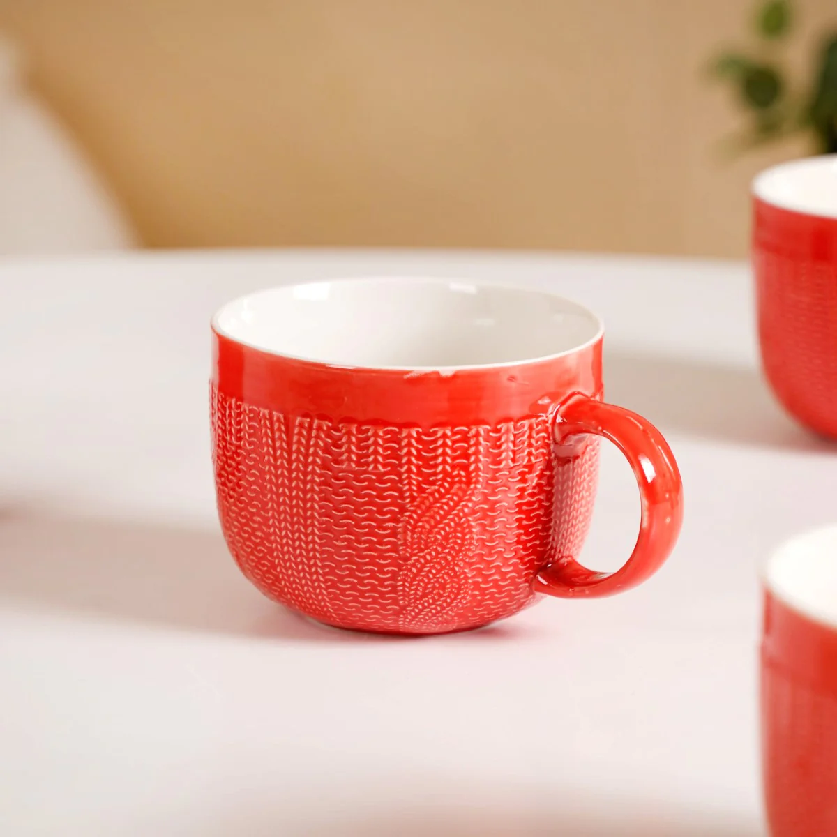 Winter Red Cappuccino Cup Set of 4 Large 490ml - Image 6