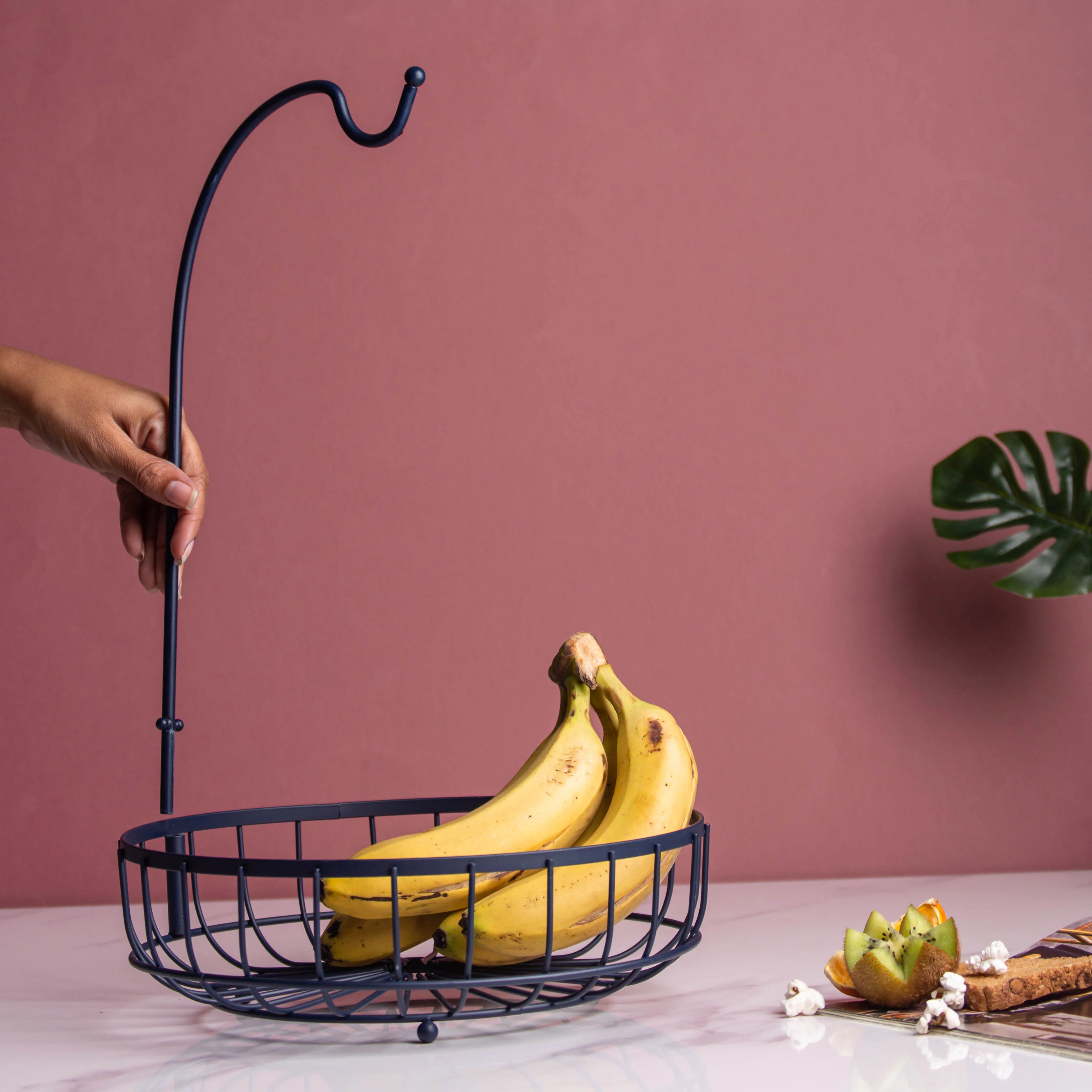 Wire Fruit Holder Basket with Banana Hanger - Image 5