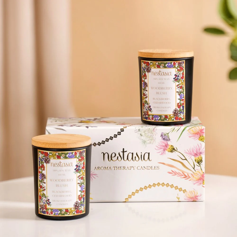 Woodberry Scented Candle Jar With Lid Set Of 2 - Image 3