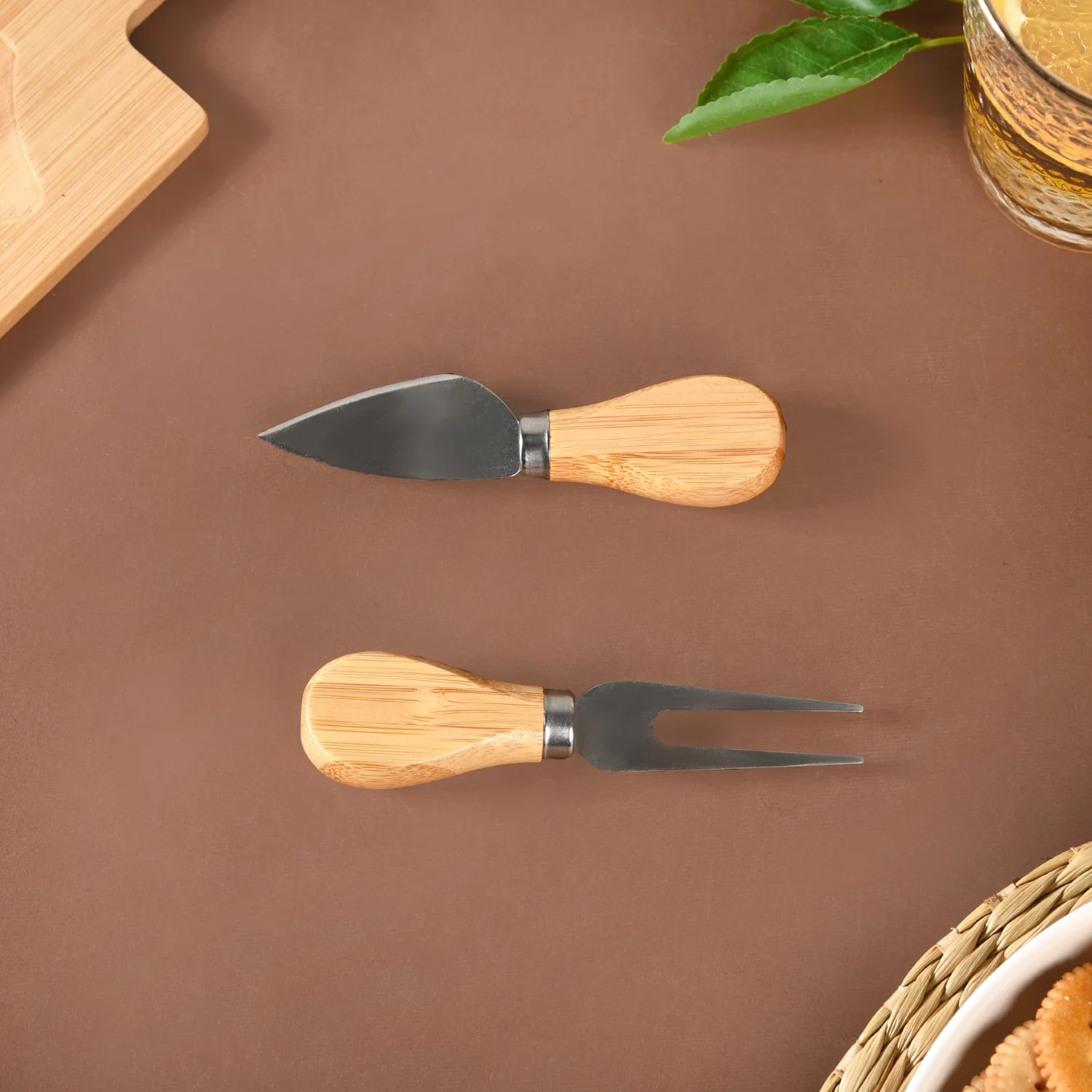 Wooden Cheese Platter Set With Marble Board And Cheese Cutlery - Image 7