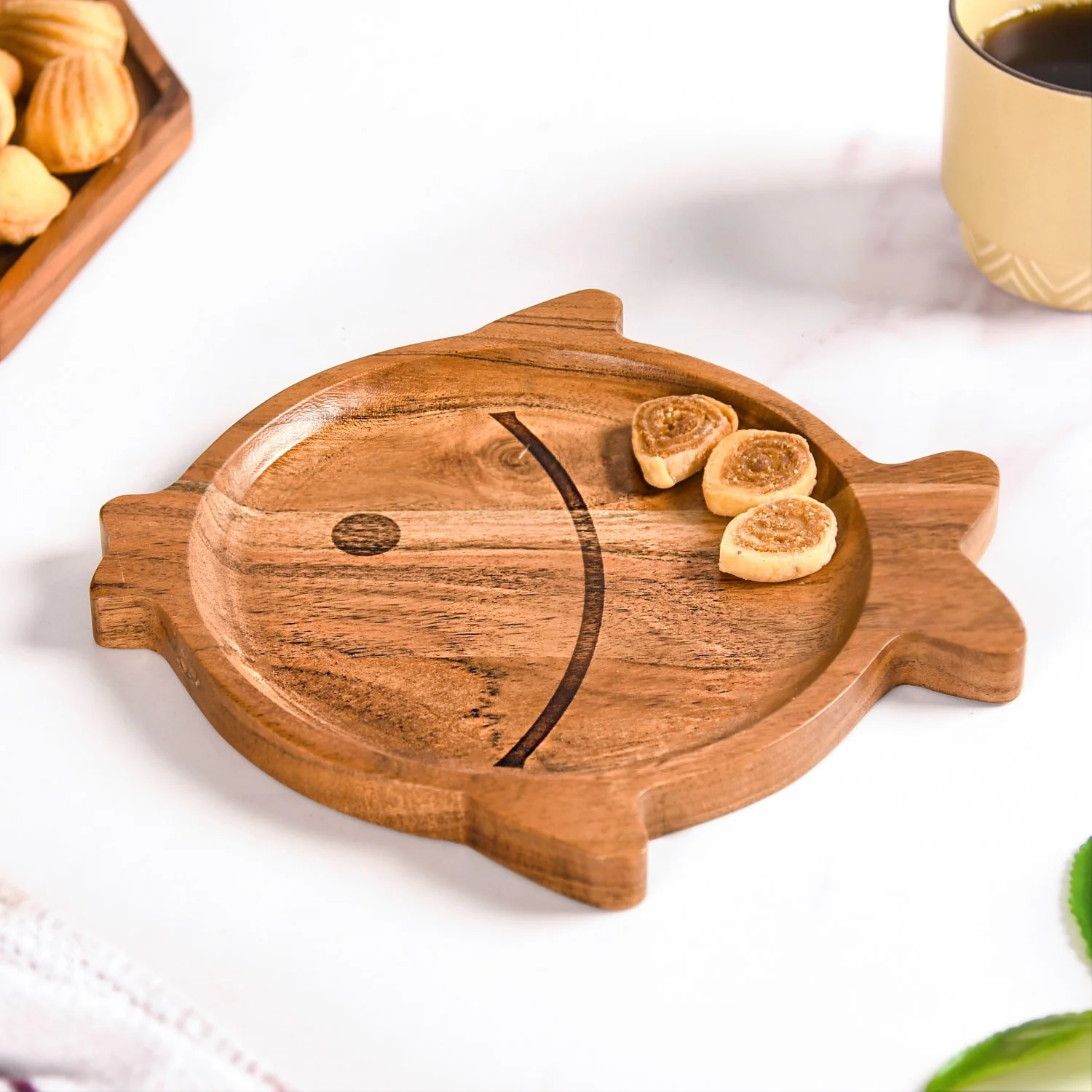 Wooden Fish Serving Platter 9 Inch - Image 7