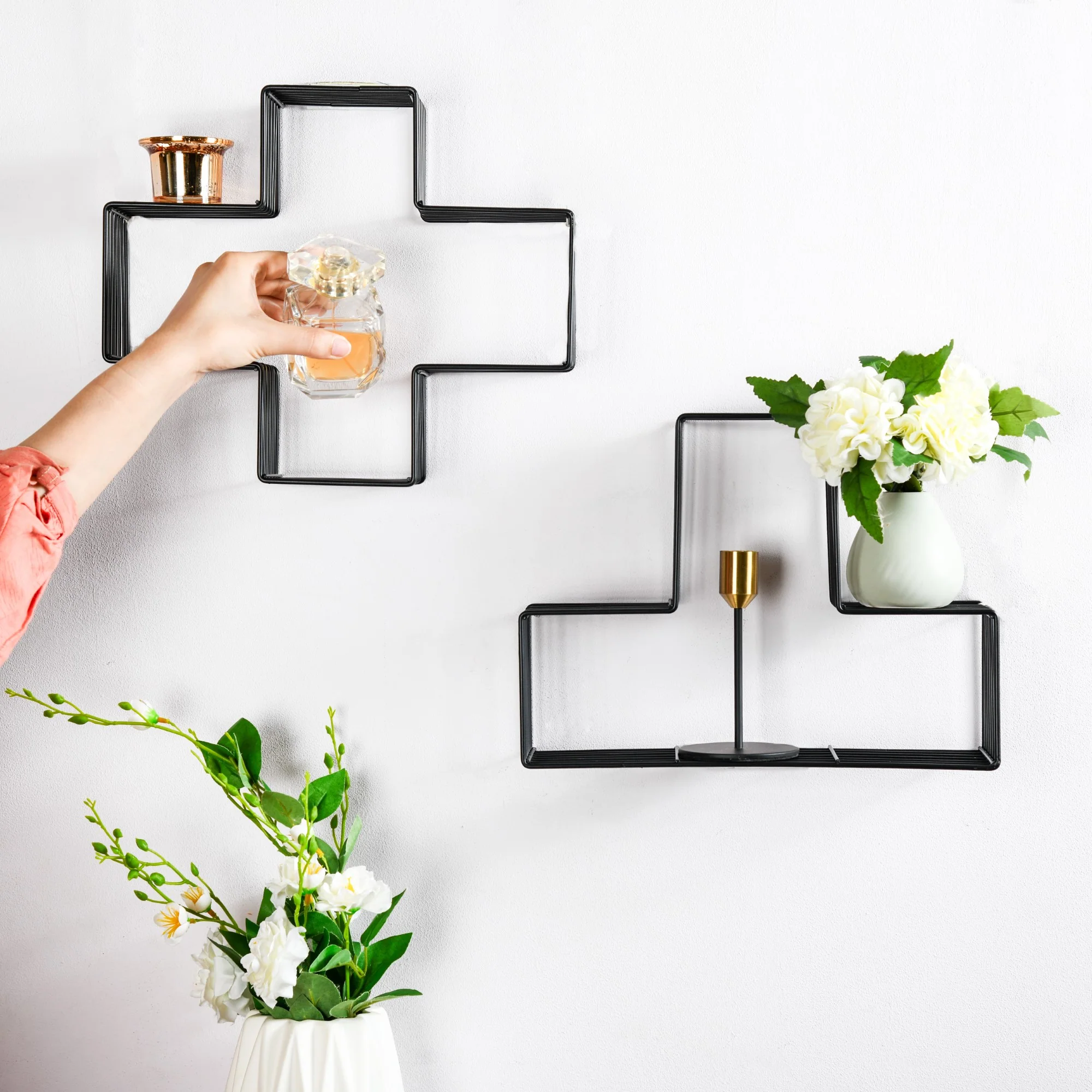 Wooden Hanging Shelf - Black - Image 2