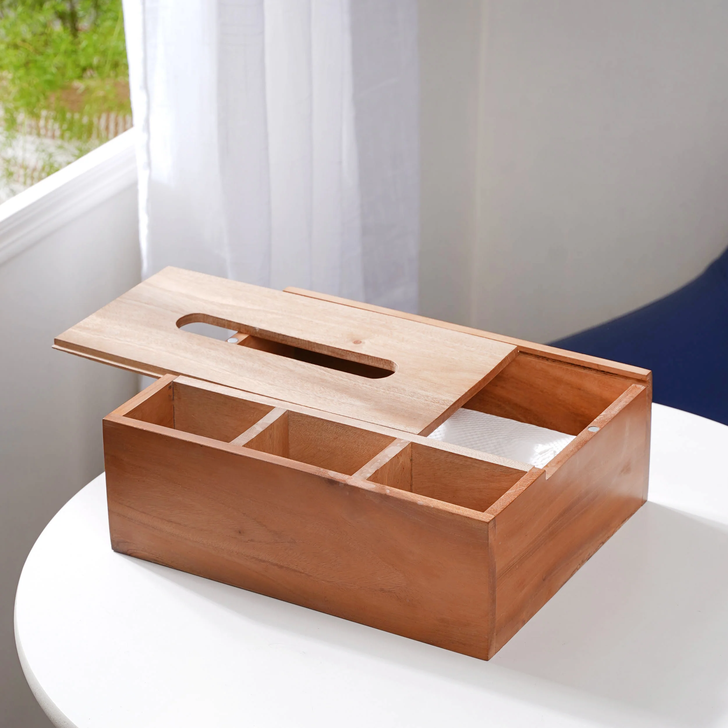 Wooden Tissue Box And Organiser - Image 7