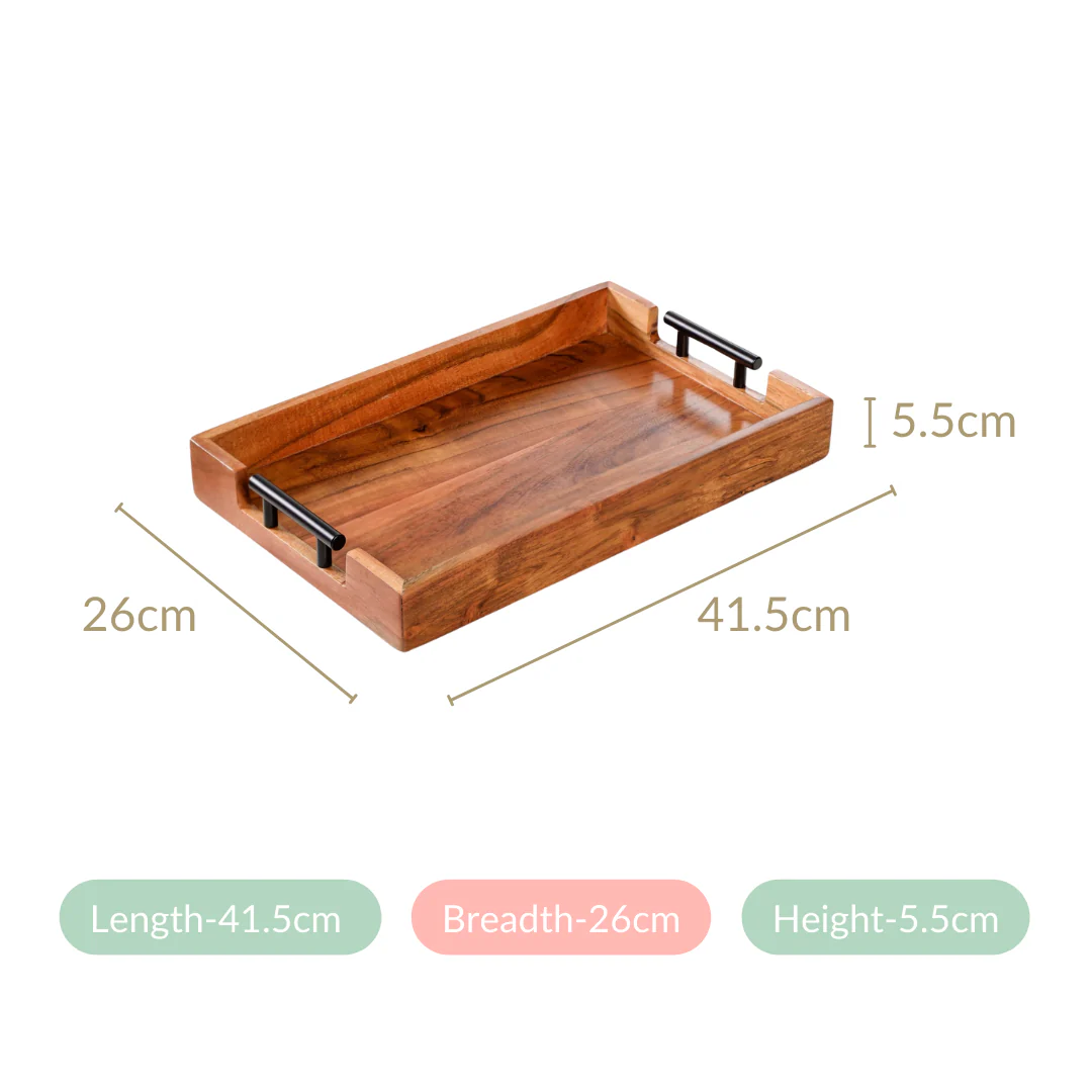 Wooden Tray With Handles - Image 6