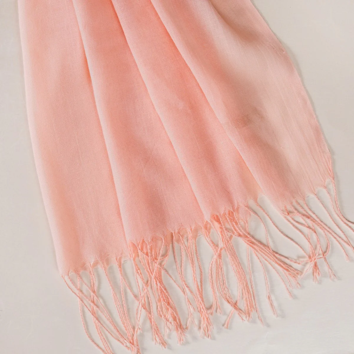 Woollen Blend Scarf Baby Pink Peach - Image 6