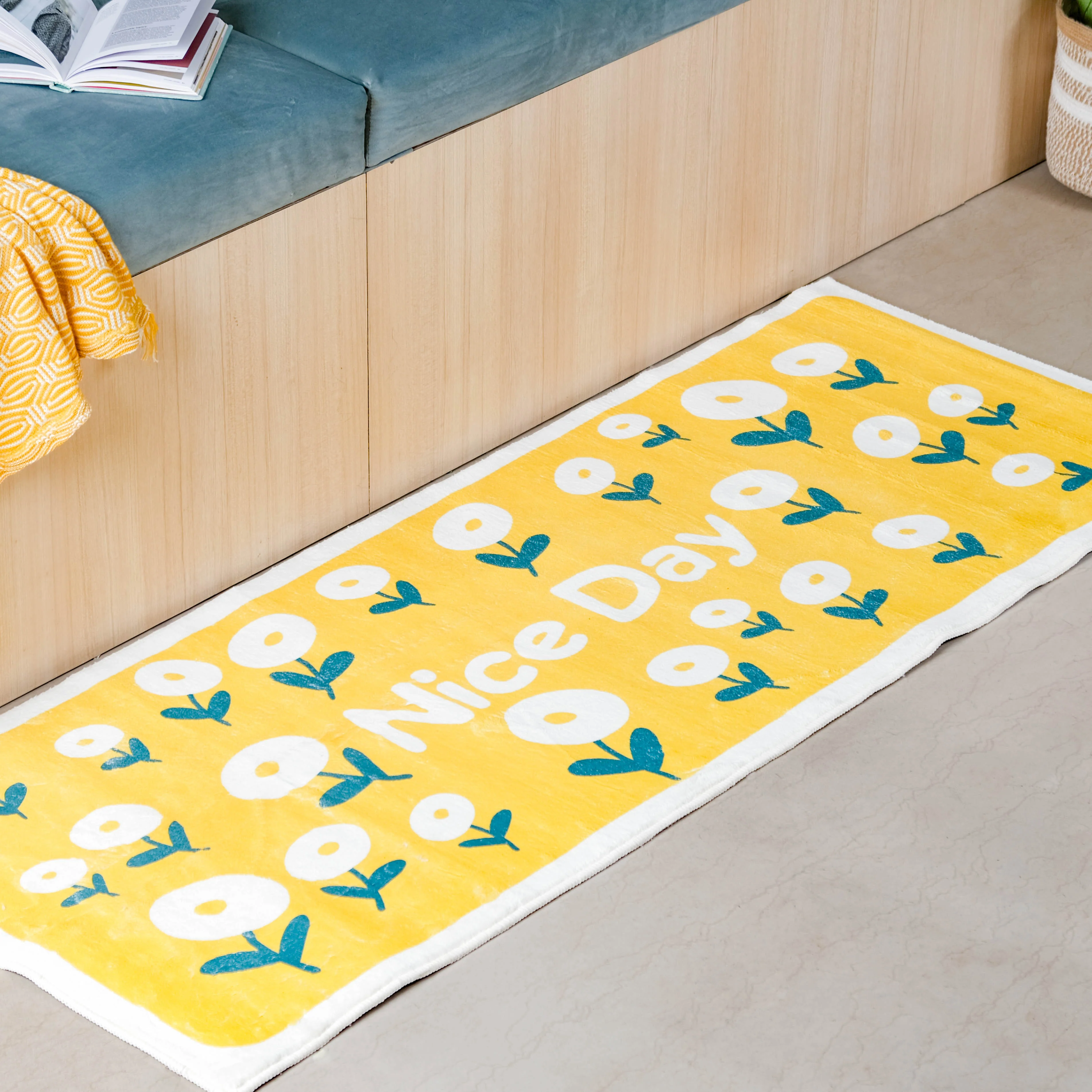 Yellow Bedside Runner Rug Small - Image 2