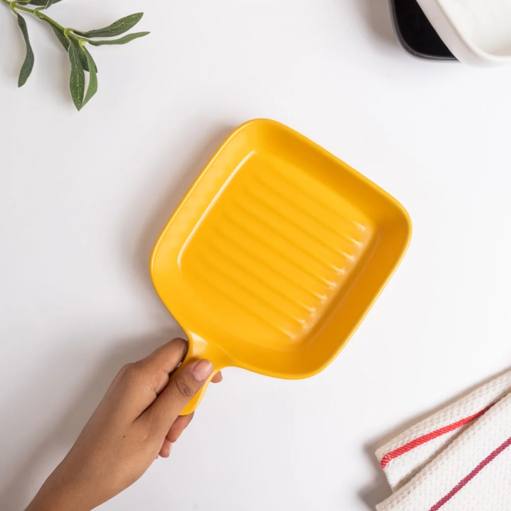 Yellow Ceramic Grill Plate - Image 2