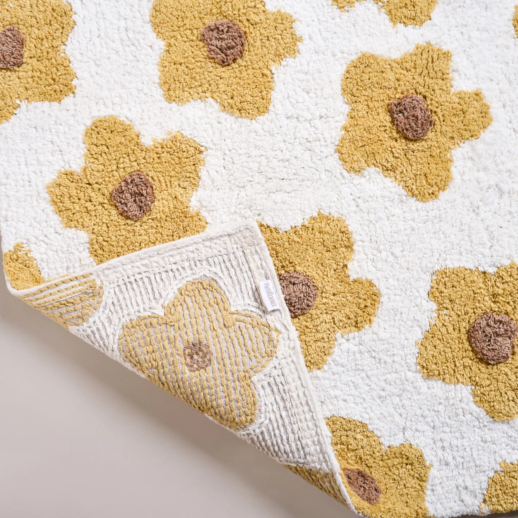 Anti Slip Cotton Yellow Daisy Mat 83x53cm - Image 6