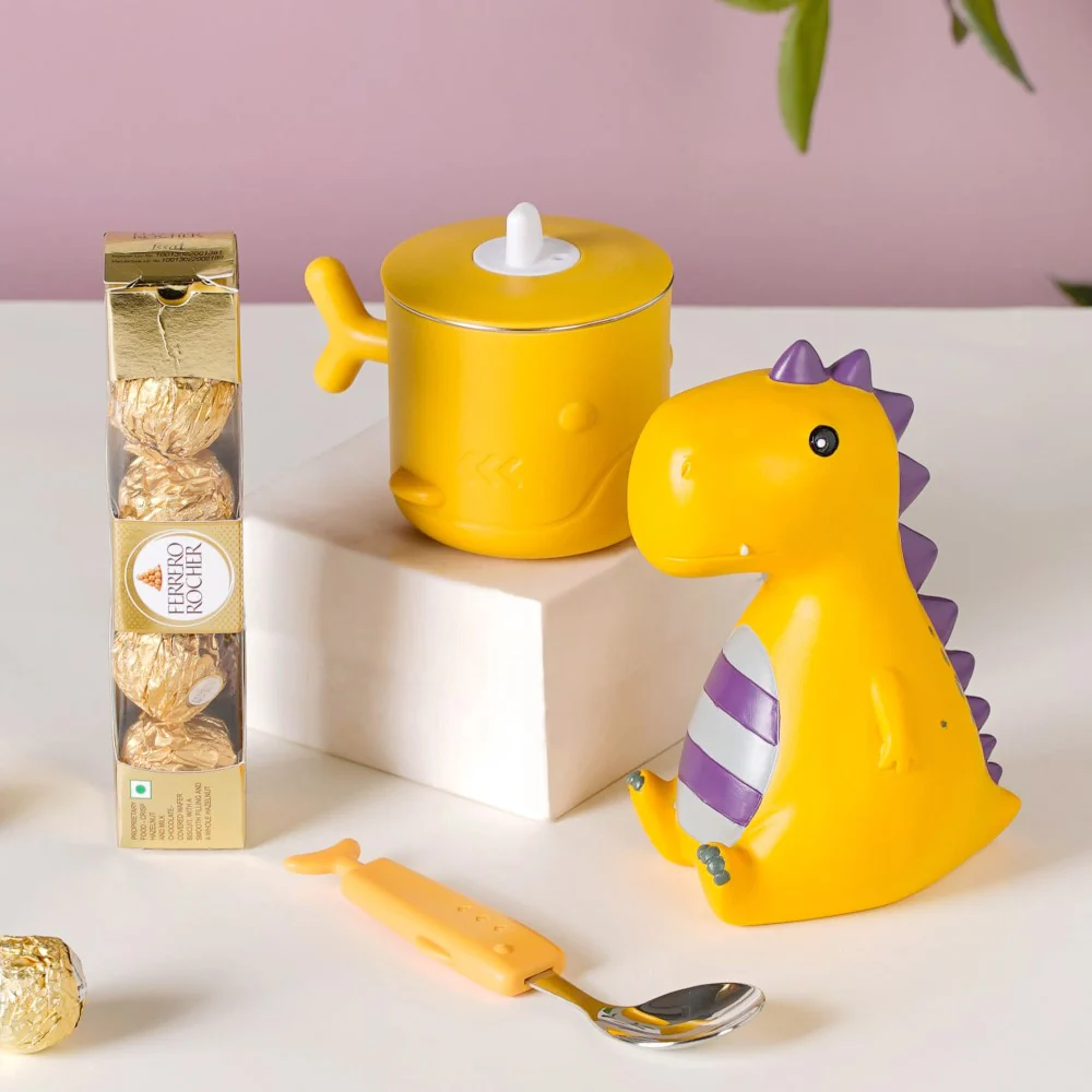 Yellow Dino Rakhi Hamper For Kids Set Of 6 - Image 7
