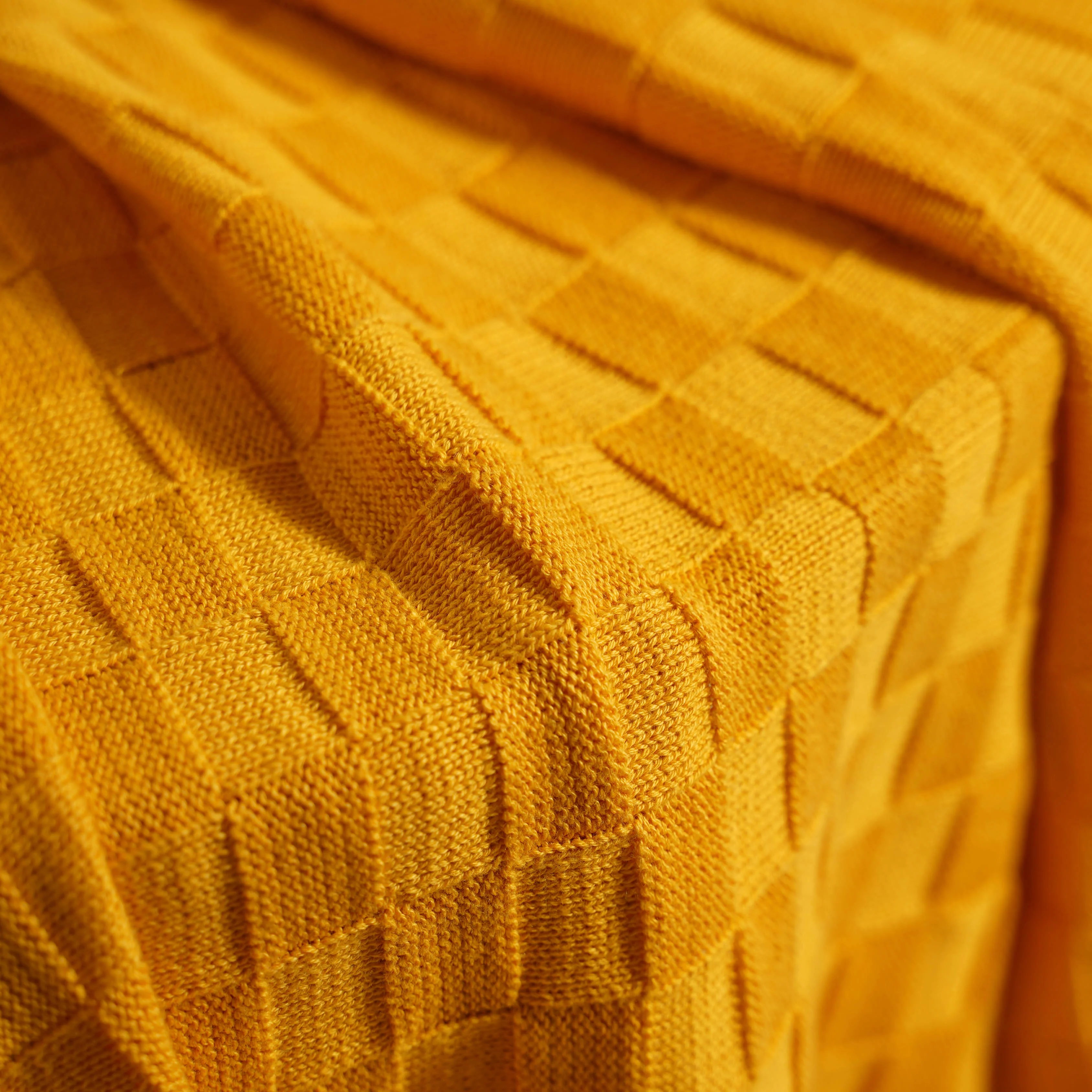 Yellow Knitted Throw - Image 2