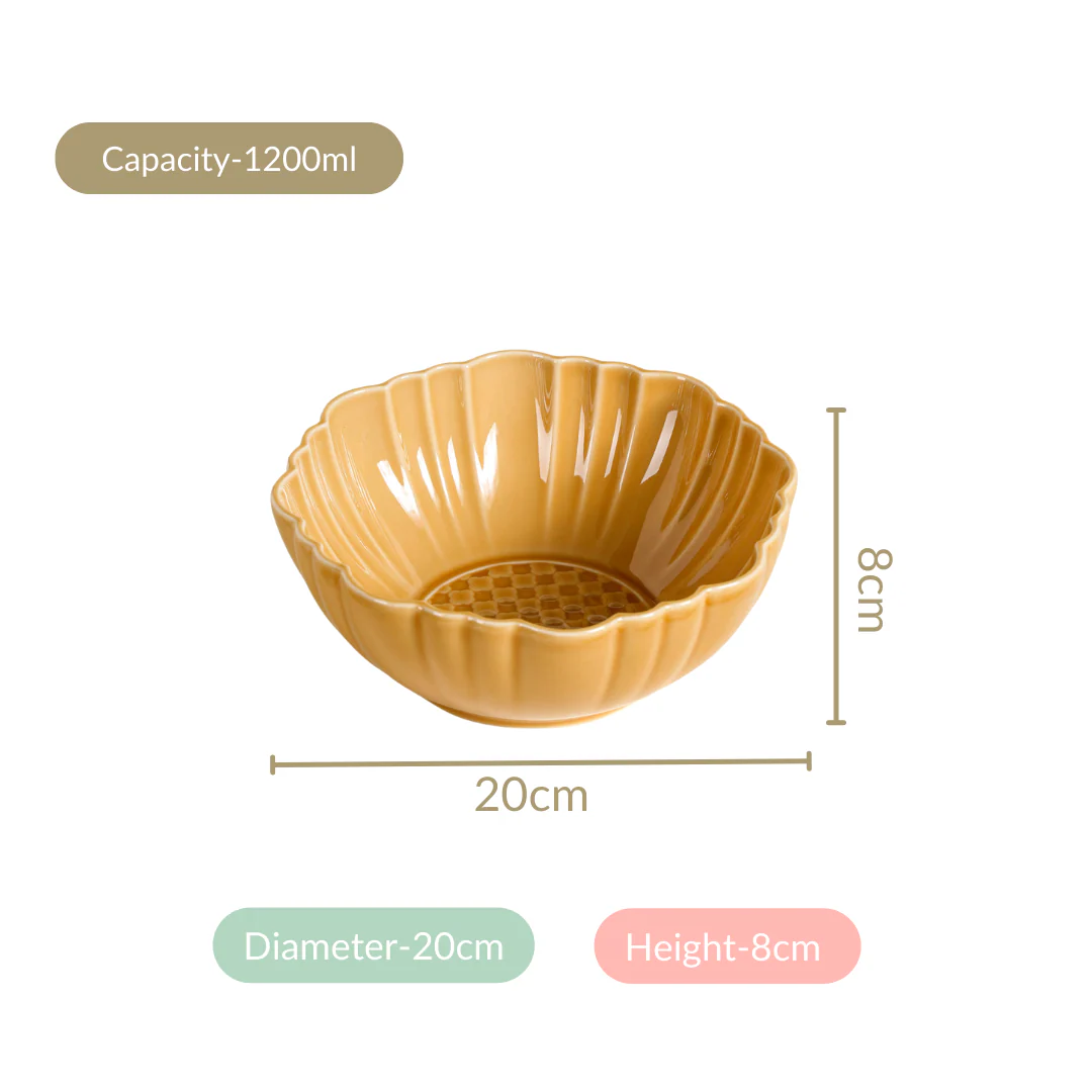 Yellow Ochre Serving Bowl Set Of 2 1200ml - Image 6
