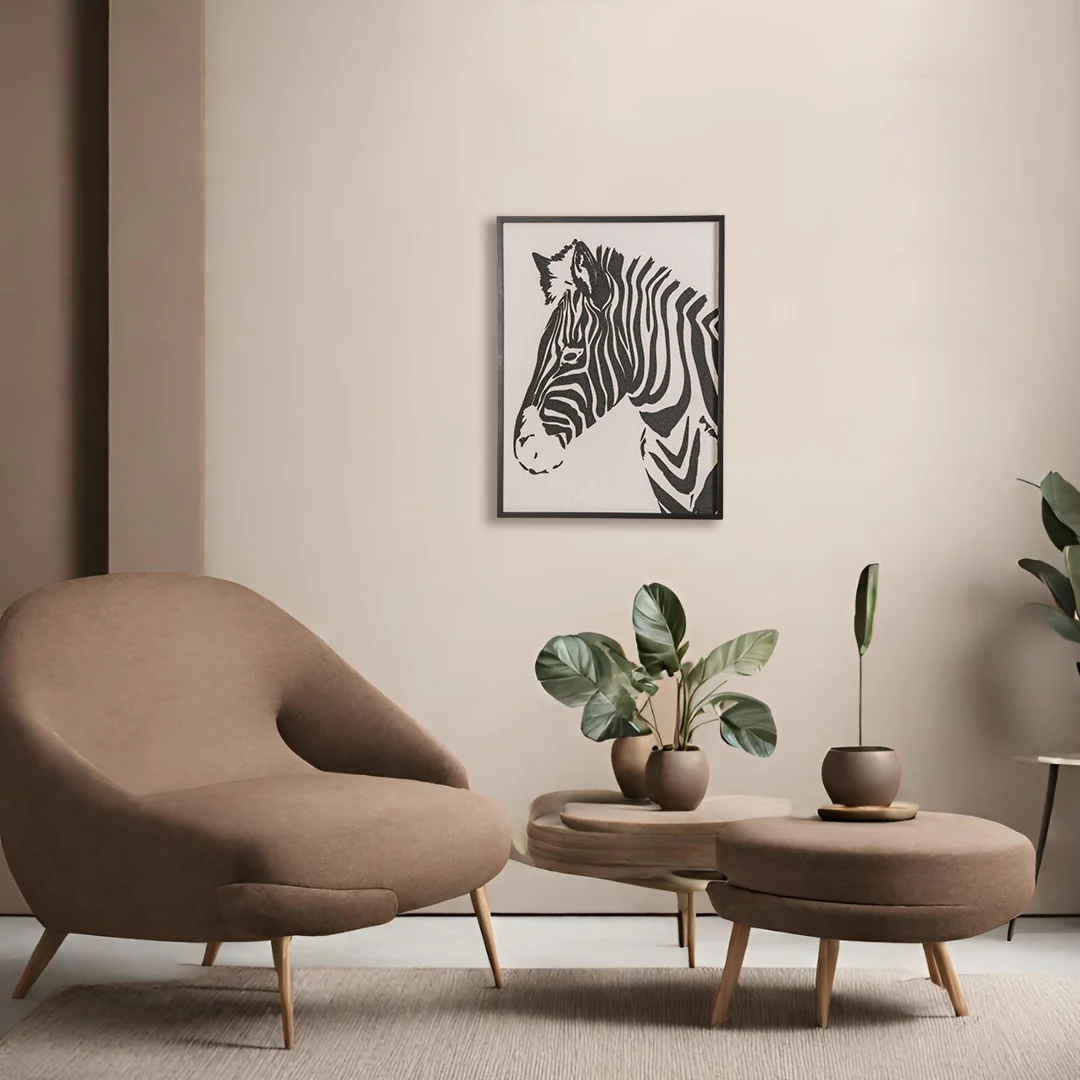 Zebra Safari Embossed Wall Decor For Living Room 23x17 Inch - Image 4