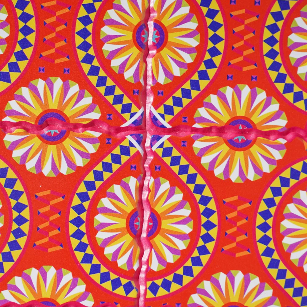 Zellij Art Square Ceramic Tiled Trivet Orange - Image 5