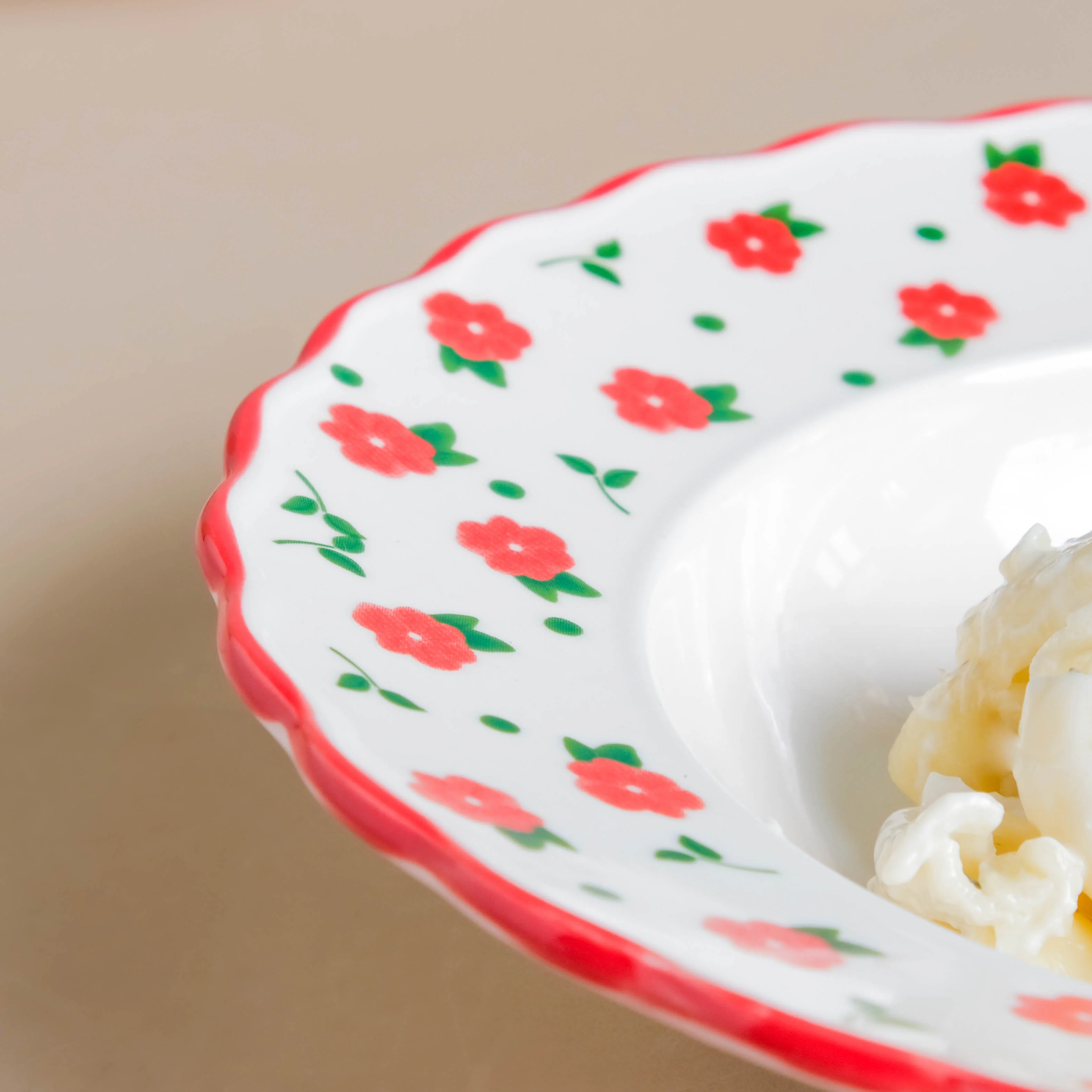Ziba Floret Pasta Plate Red - Image 8