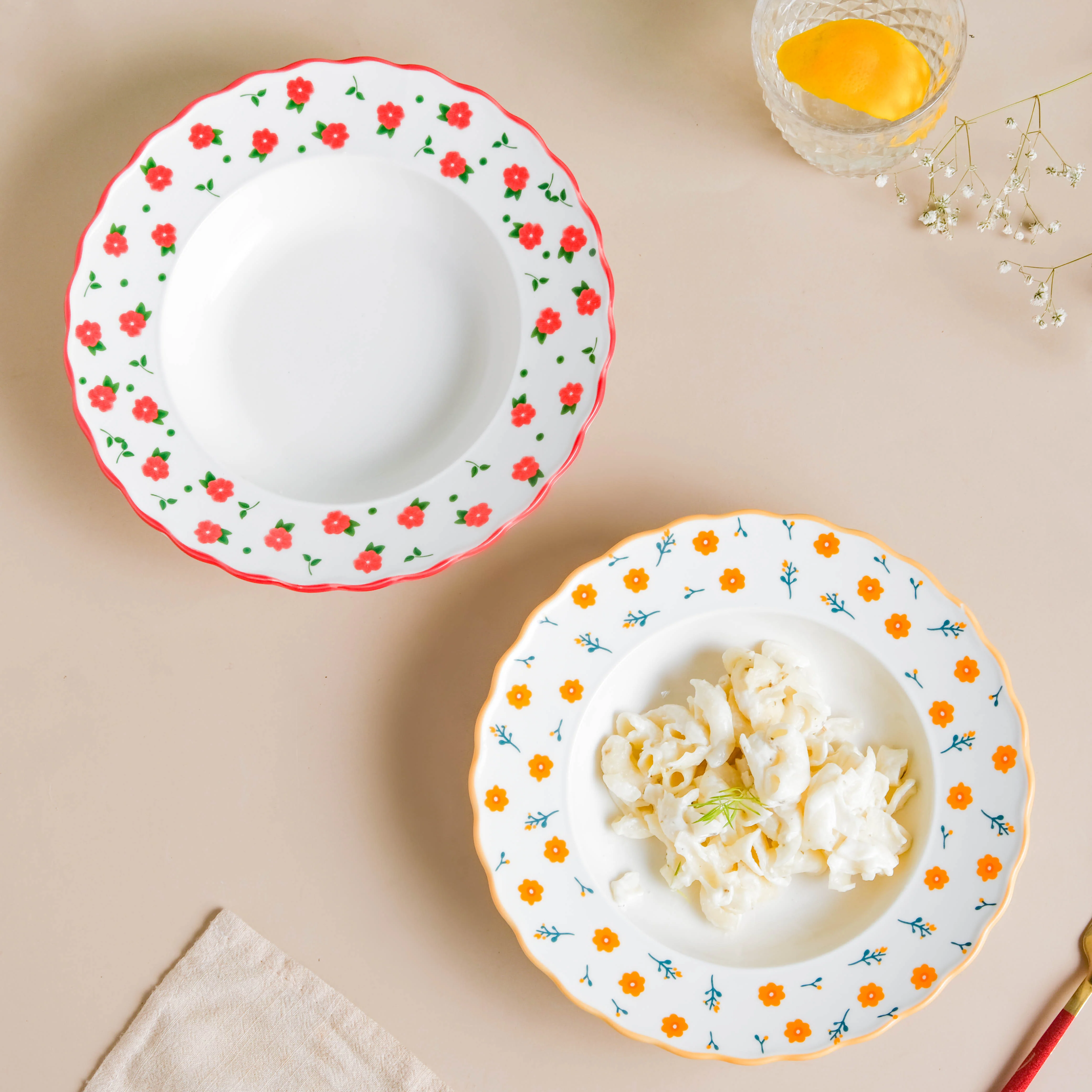 Ziba Floret Pasta Plate Red - Image 9